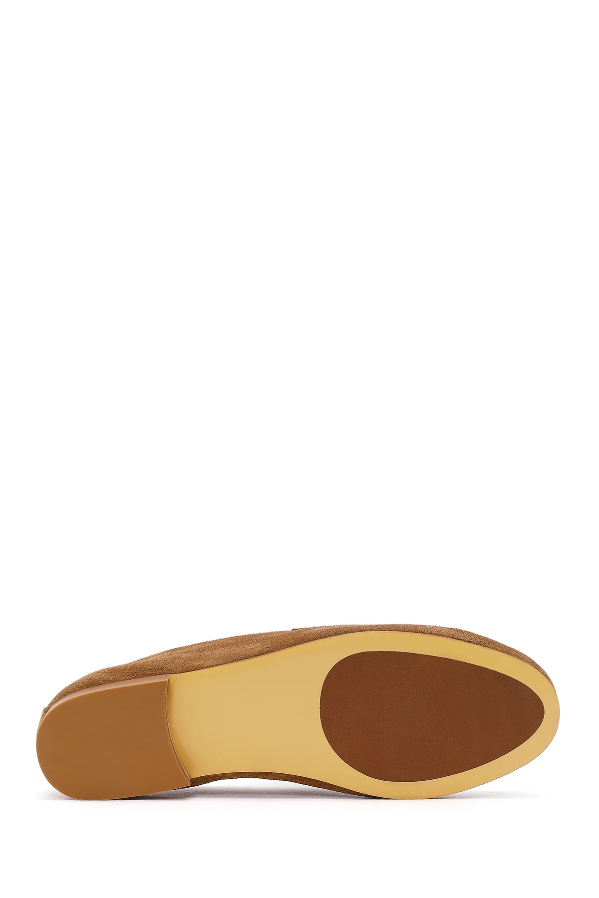 Kadın Taba Süet Deri Maskülen Loafer - Image 5