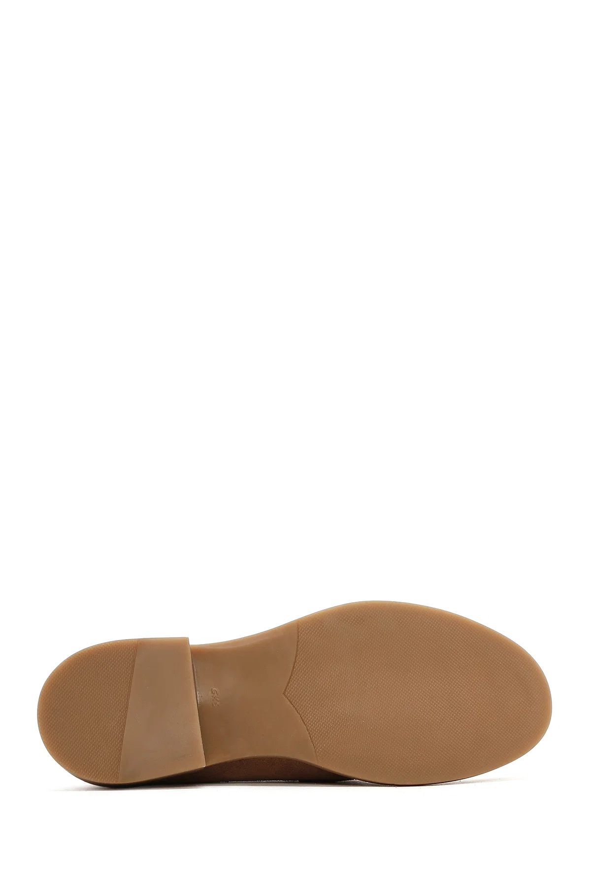 Kadın Taba Taşlı Süet Deri Maskülen Loafer - Image 4