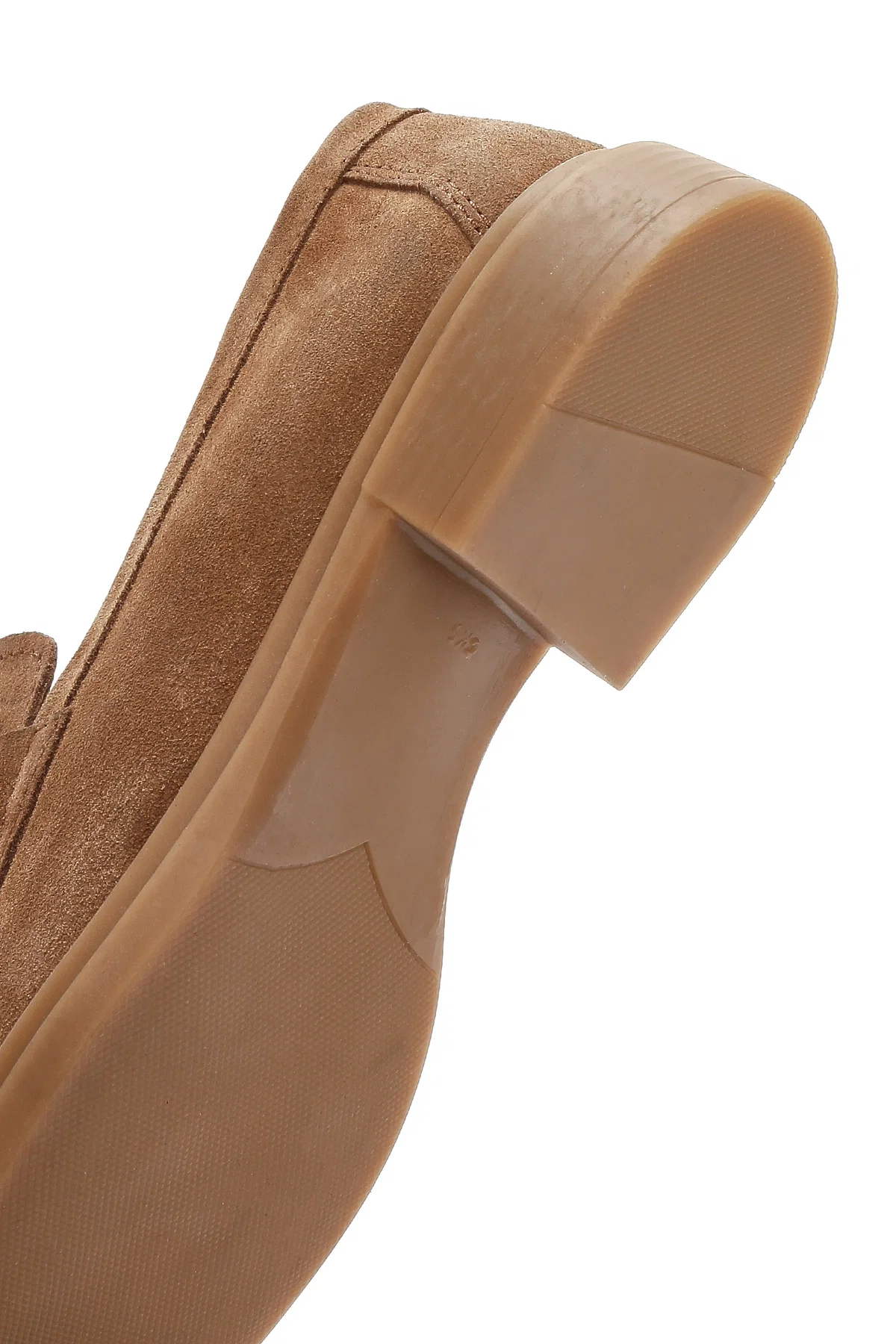 Kadın Taba Taşlı Süet Deri Maskülen Loafer - Image 8
