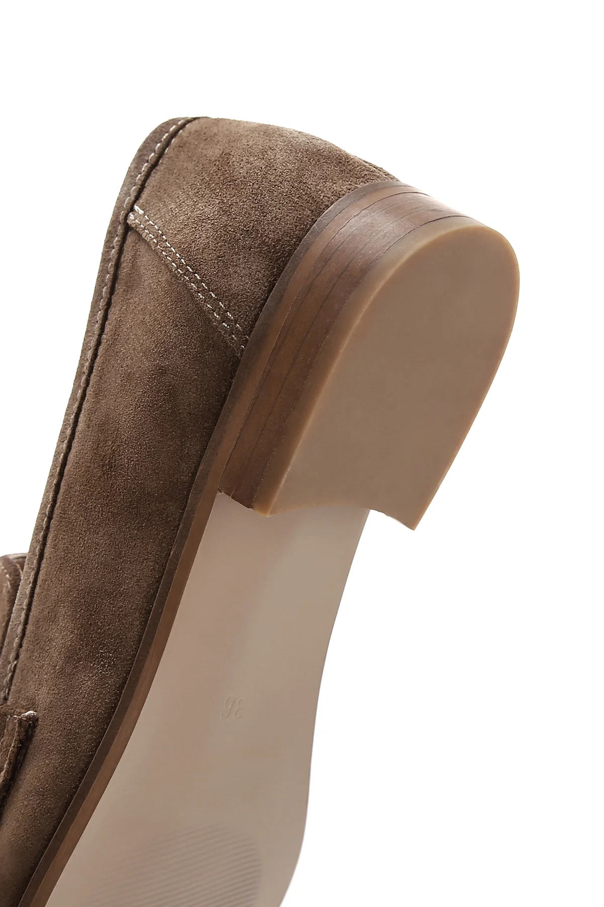 Kadın Taba Toka Detaylı Süet Deri Loafer - Image 8