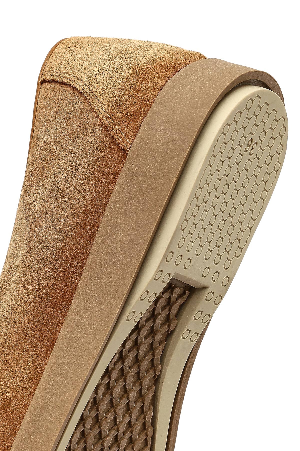 Kadın Taba Tokalı Süet Deri Comfort Loafer - Image 8