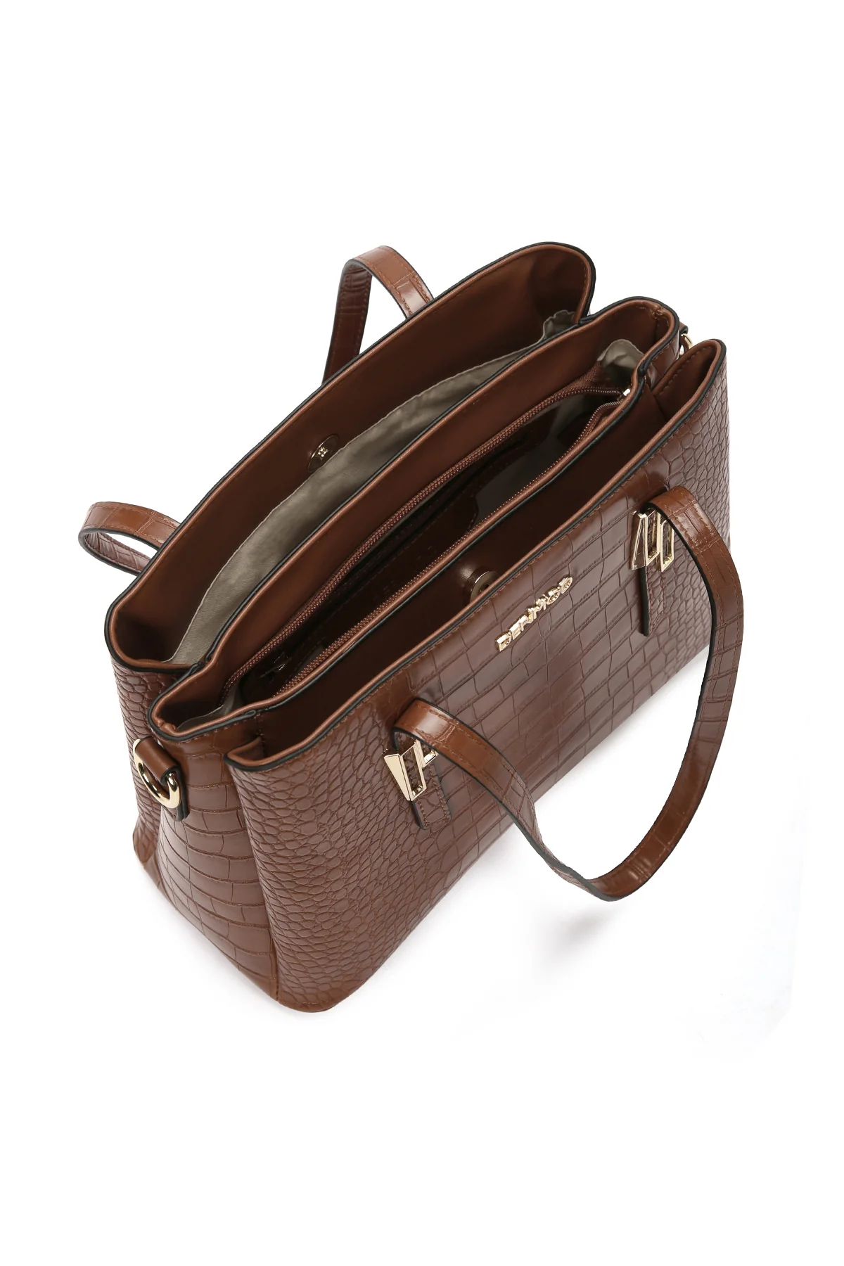 Kadın Taba Uzun Askılı Kroko Omuz Çantası - Image 7