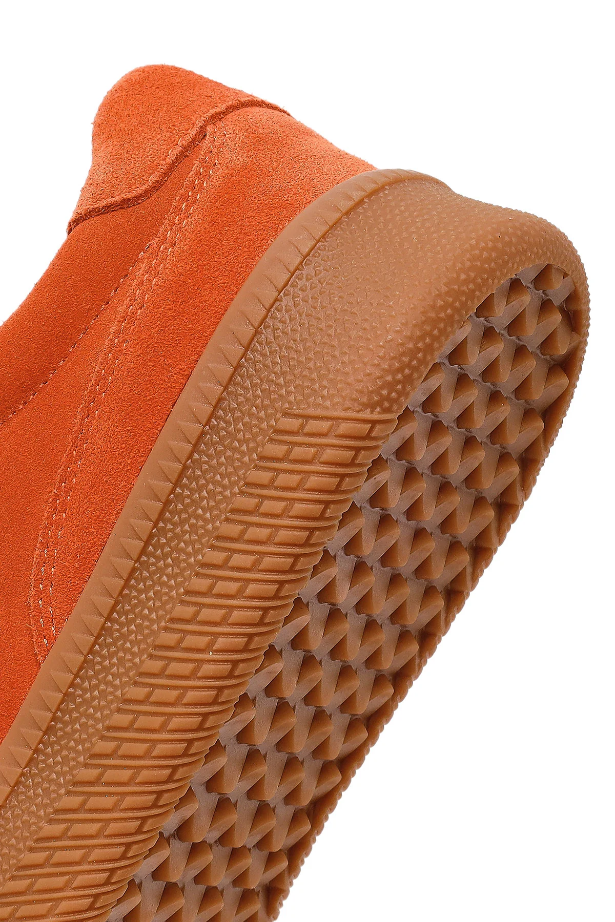 Kadın Turuncu Bağcıklı Kalın Tabanlı Süet Deri Sneaker - Image 9