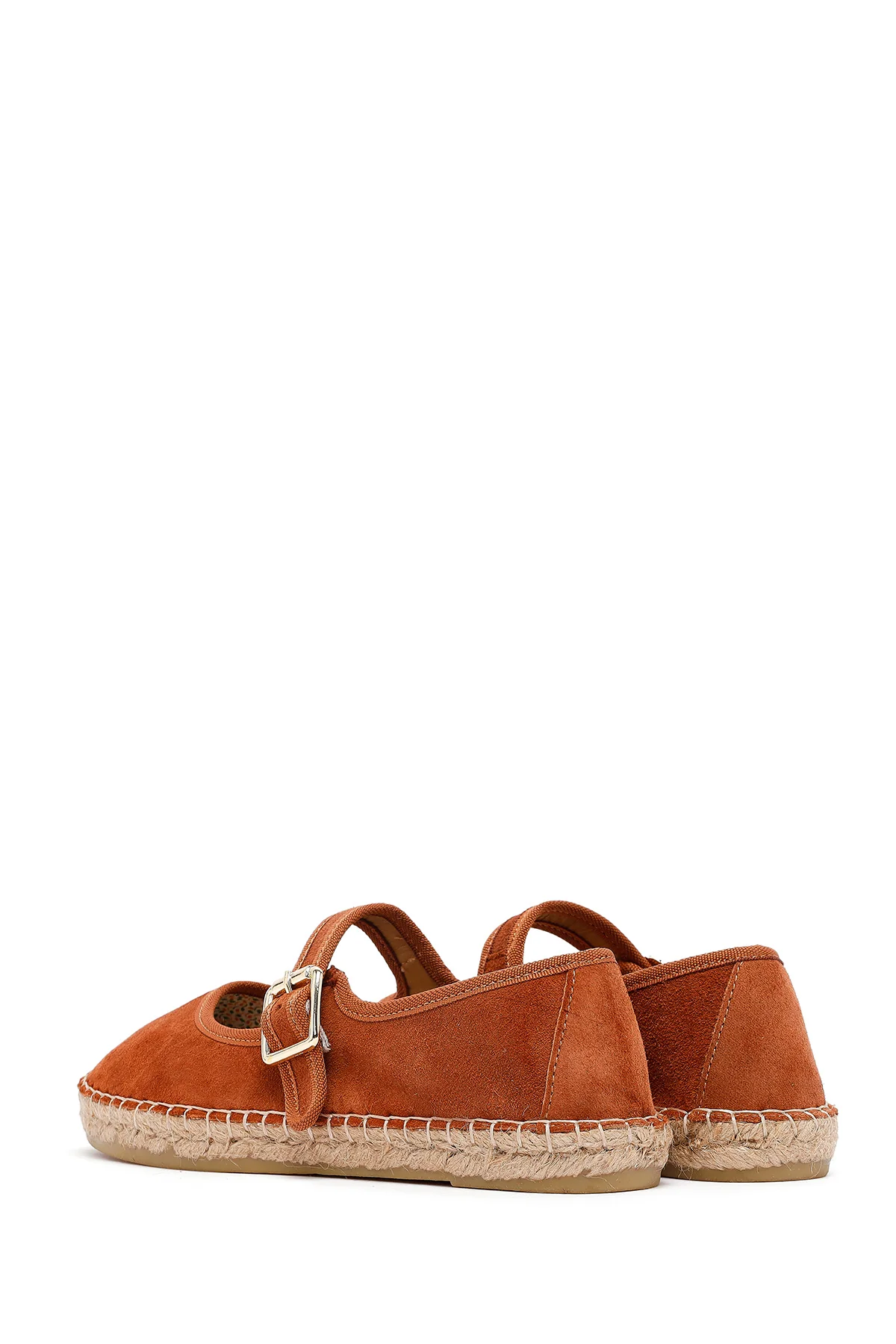 Kadın Turuncu Bantlı Süet Espadril - Image 5