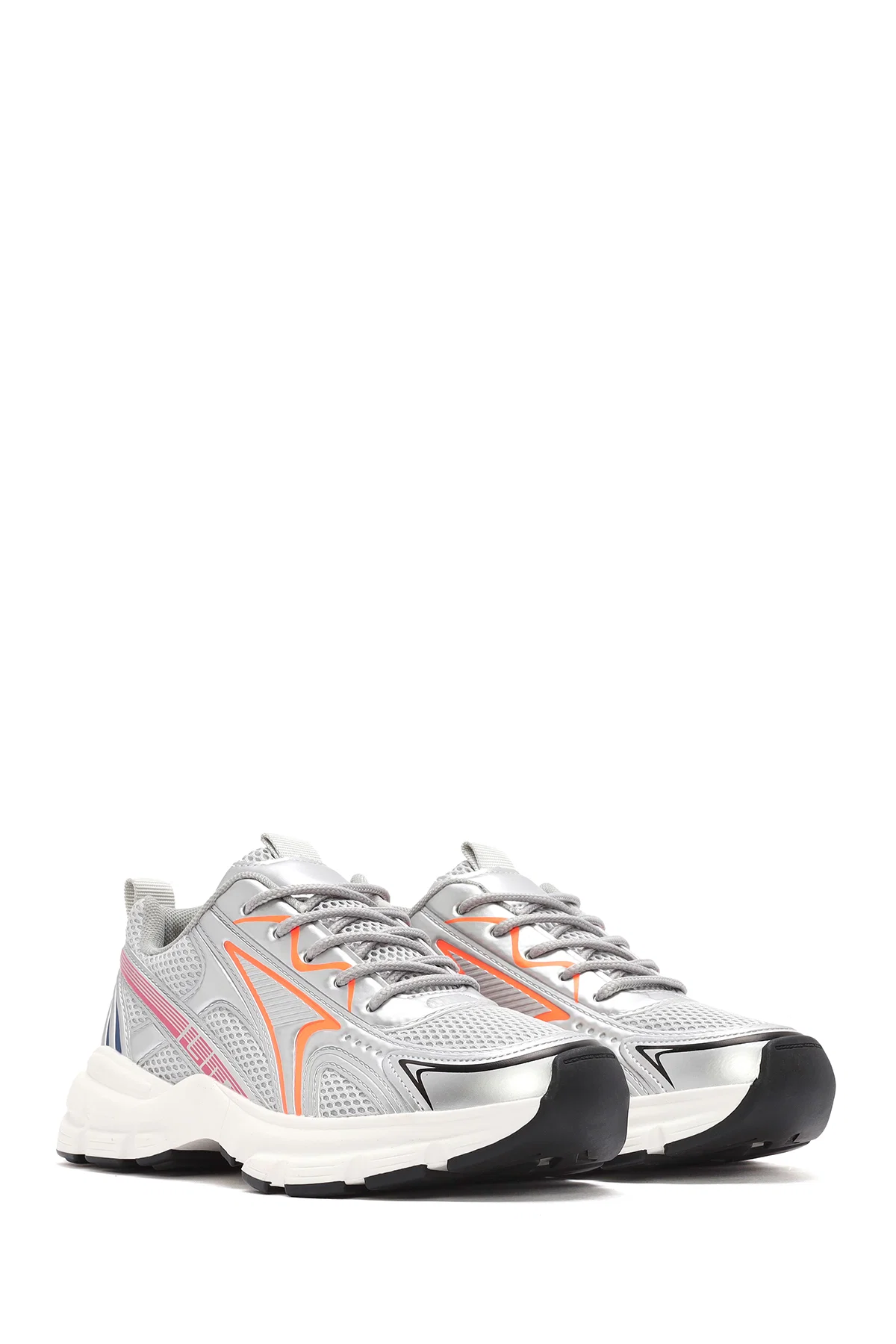 Kadın Turuncu Kalın Tabanlı Bağcıklı Sneaker - Image 3
