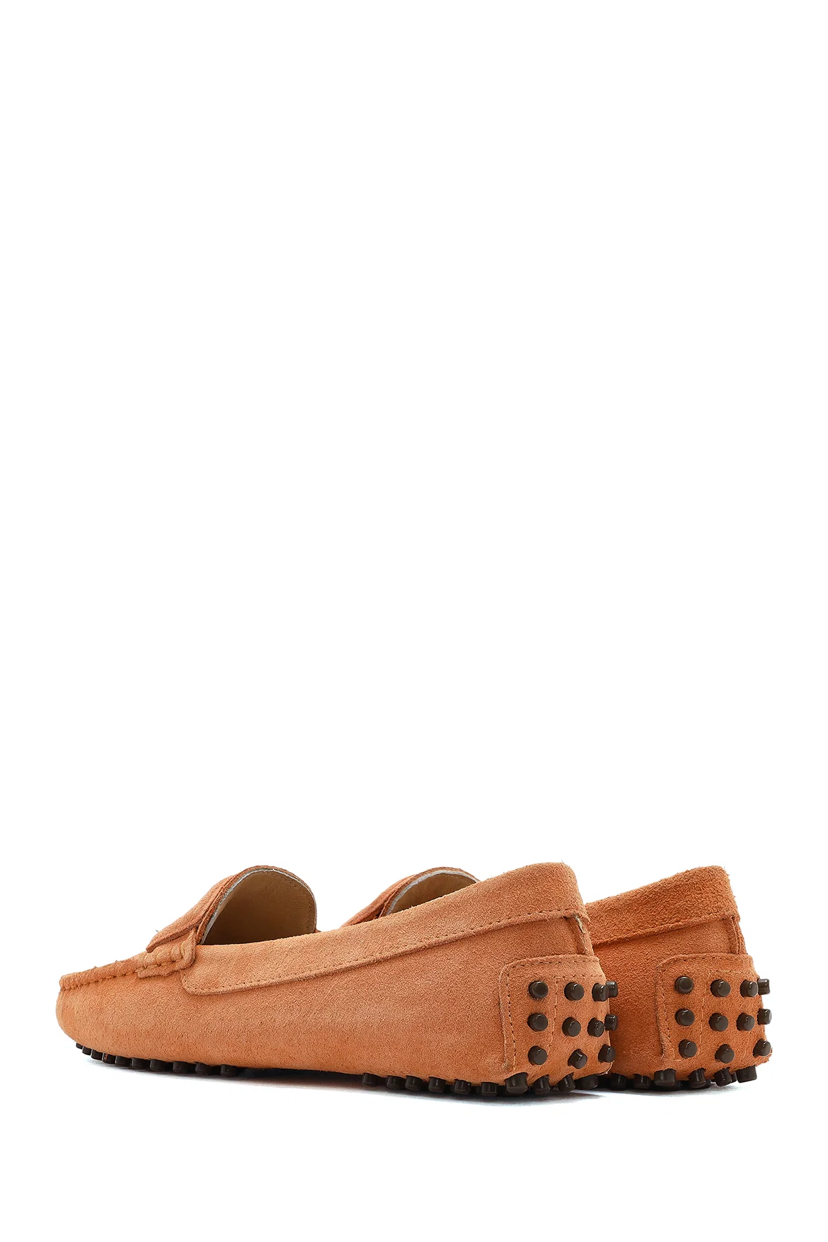 Kadın Turuncu Süet Deri Loafer - Image 4