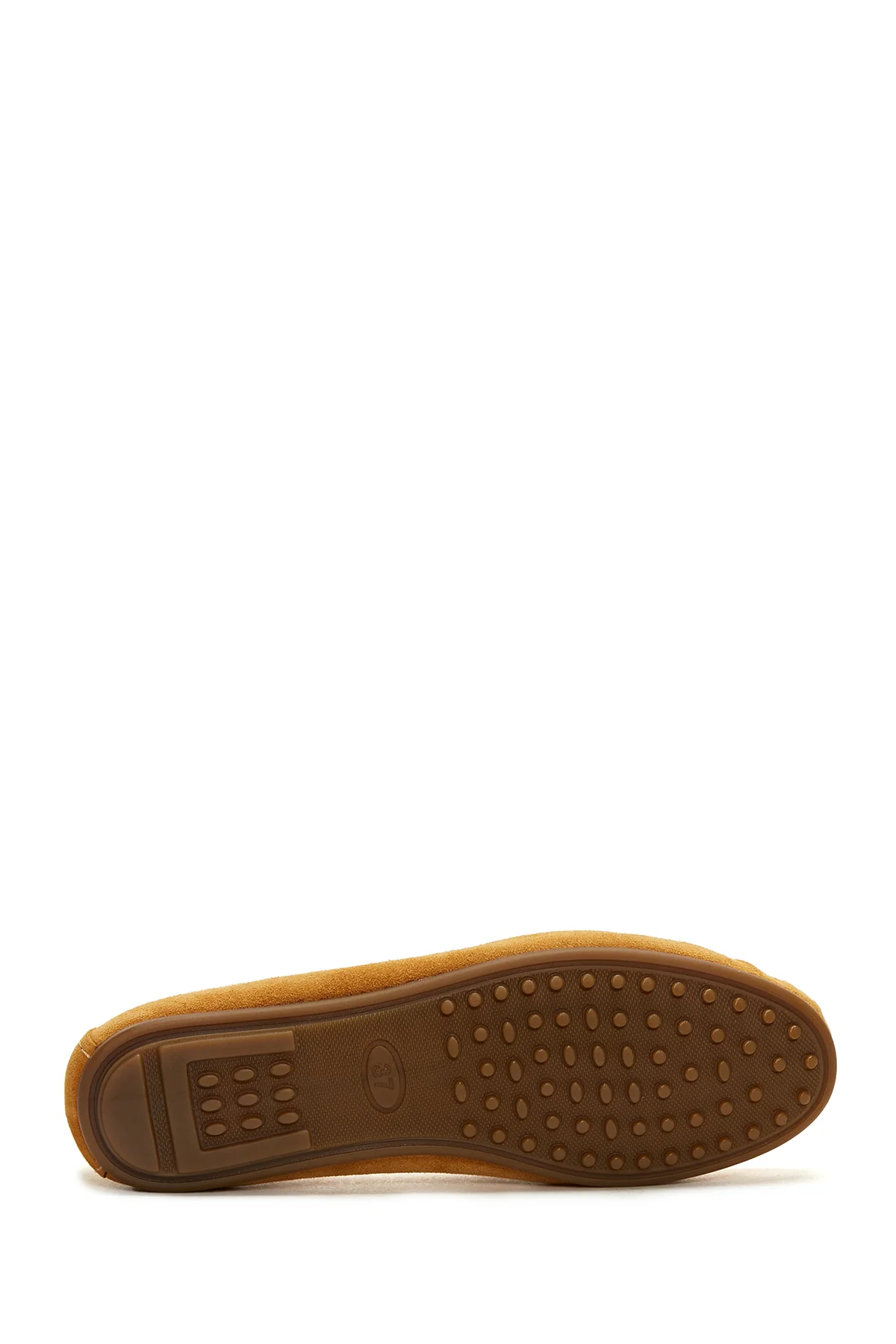 Kadın Turuncu Süet Deri Püsküllü Loafer - Image 4