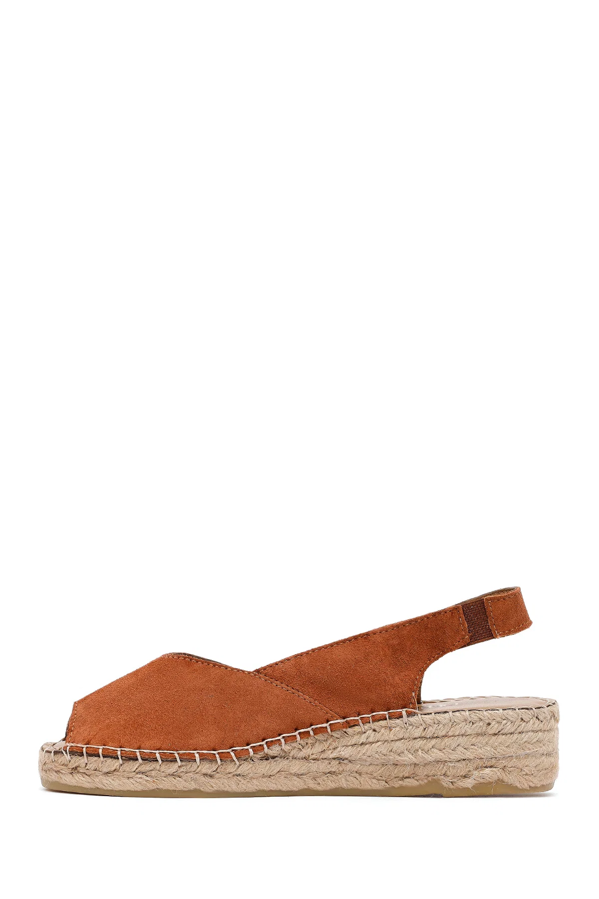 Kadın Turuncu Süet Espadril Sandalet - Image 2
