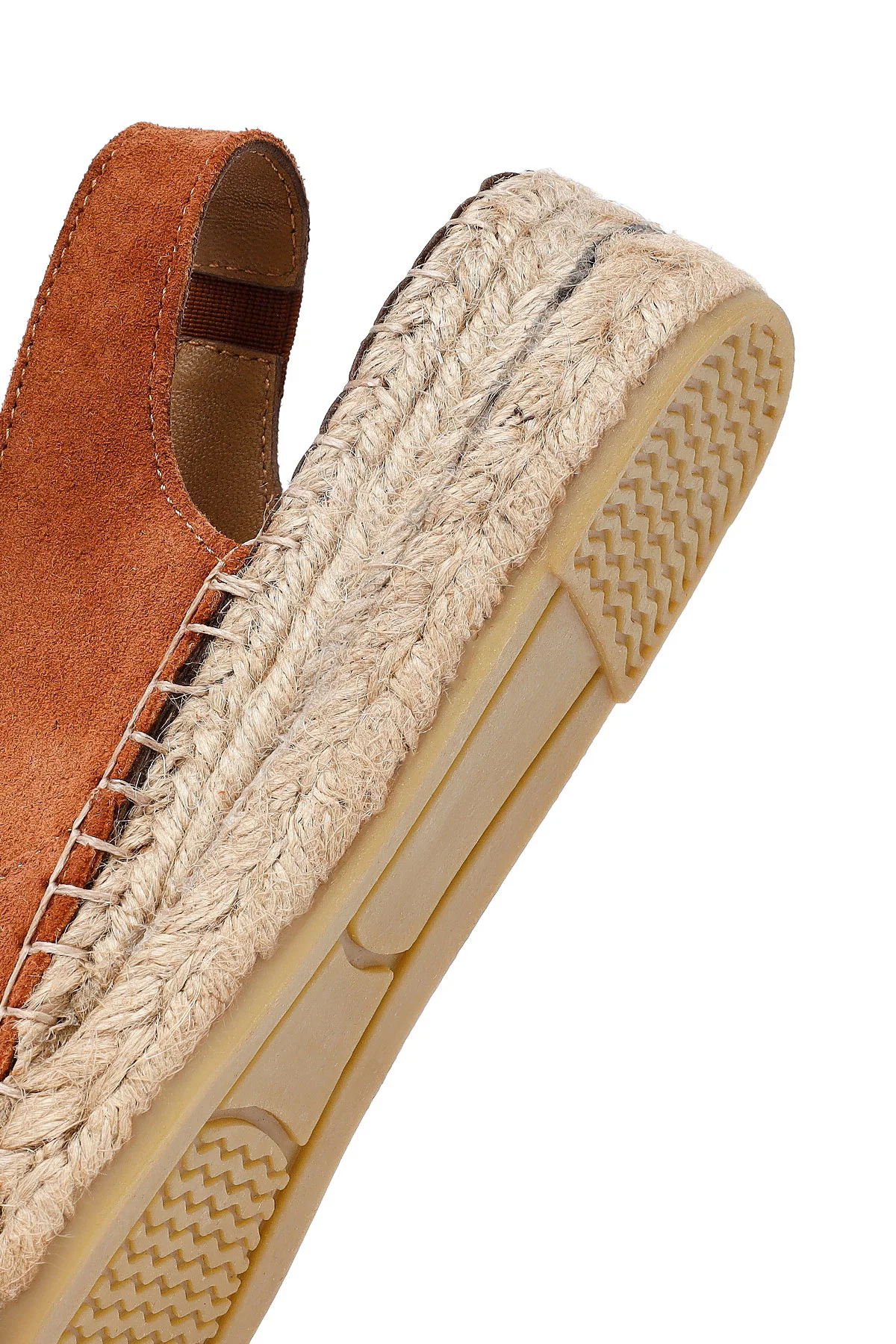 Kadın Turuncu Süet Espadril Sandalet - Image 8