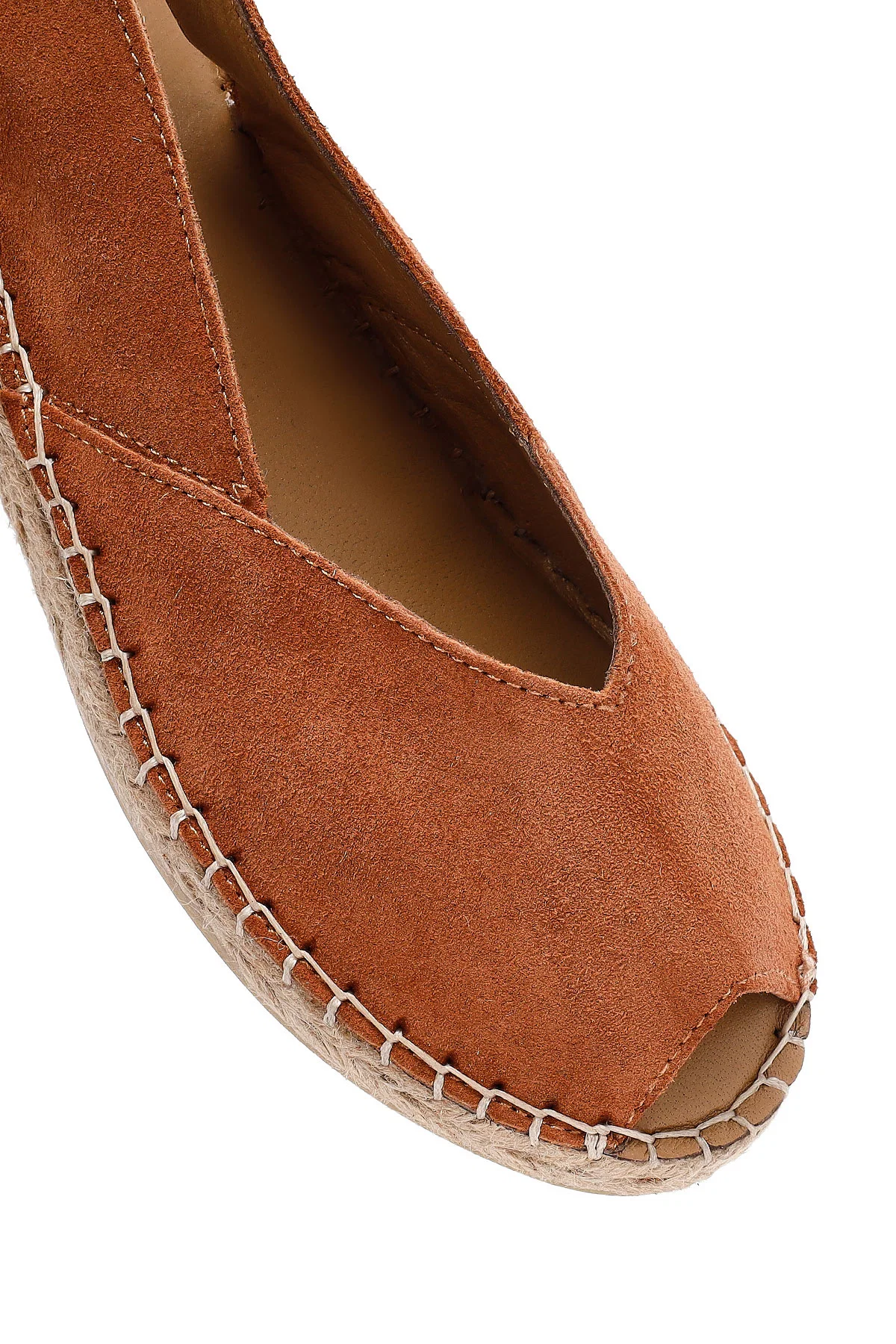 Kadın Turuncu Süet Espadril Sandalet - Image 9