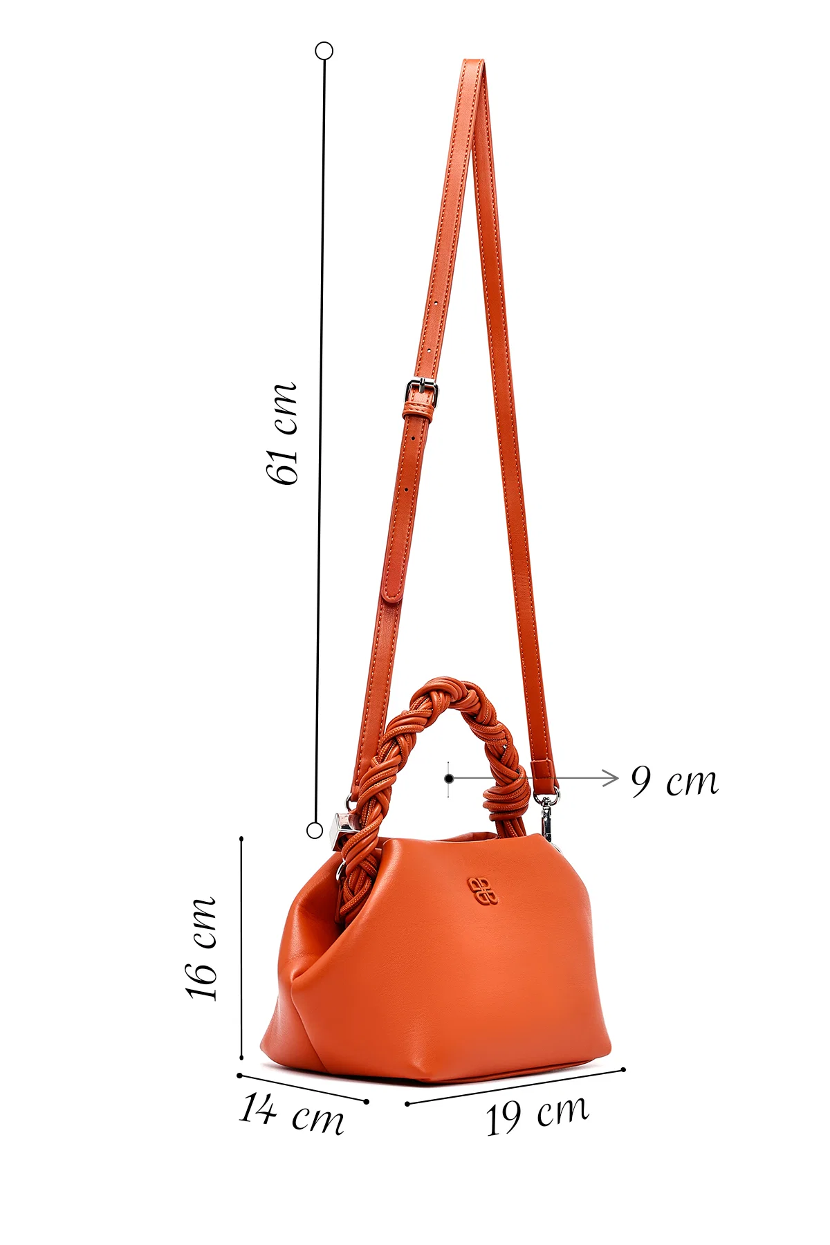 Kadın Turuncu Uzun Askılı Mini Kol Çantası - Image 2
