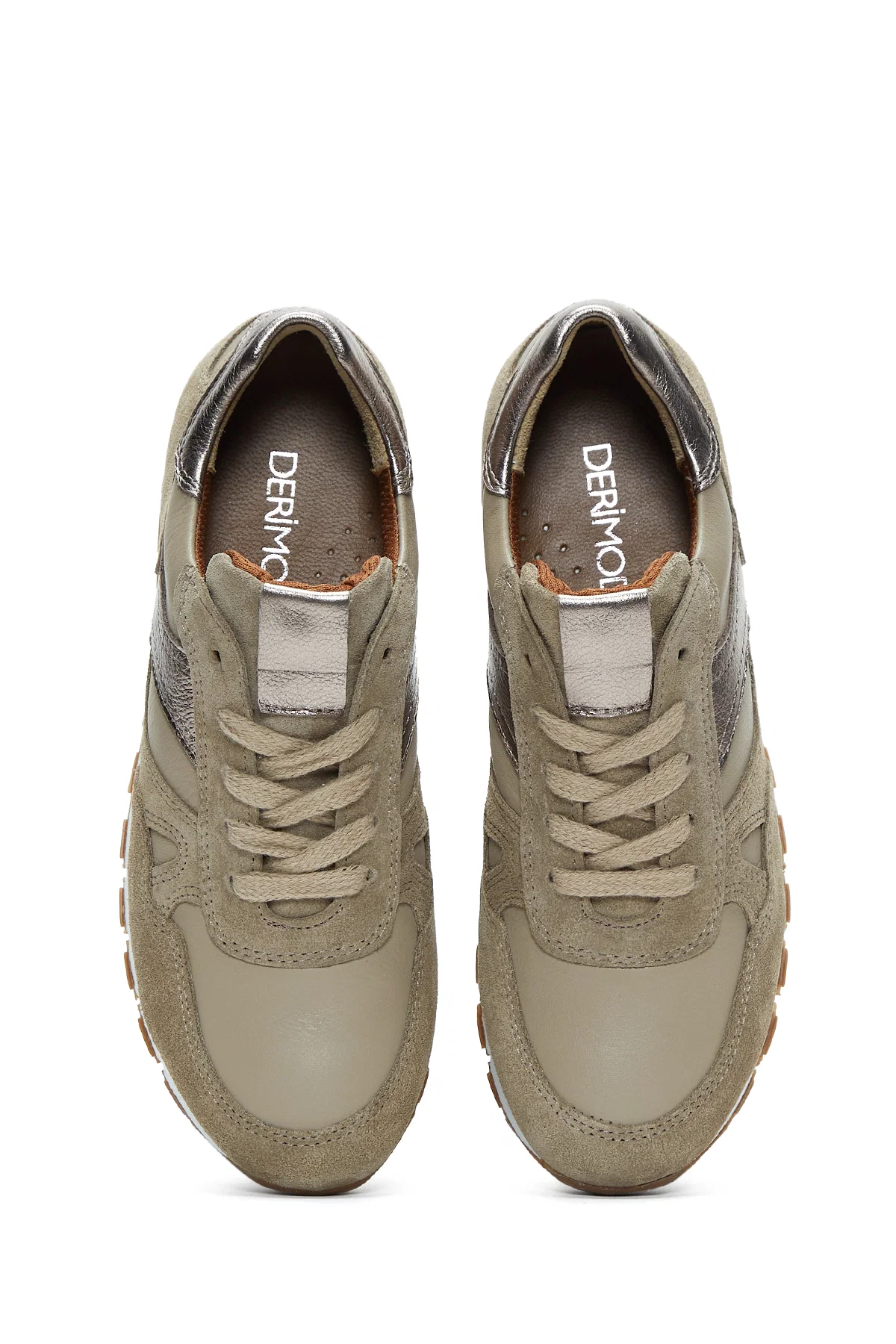 Kadın Vizon Bağcıklı Deri Sneaker - Image 6