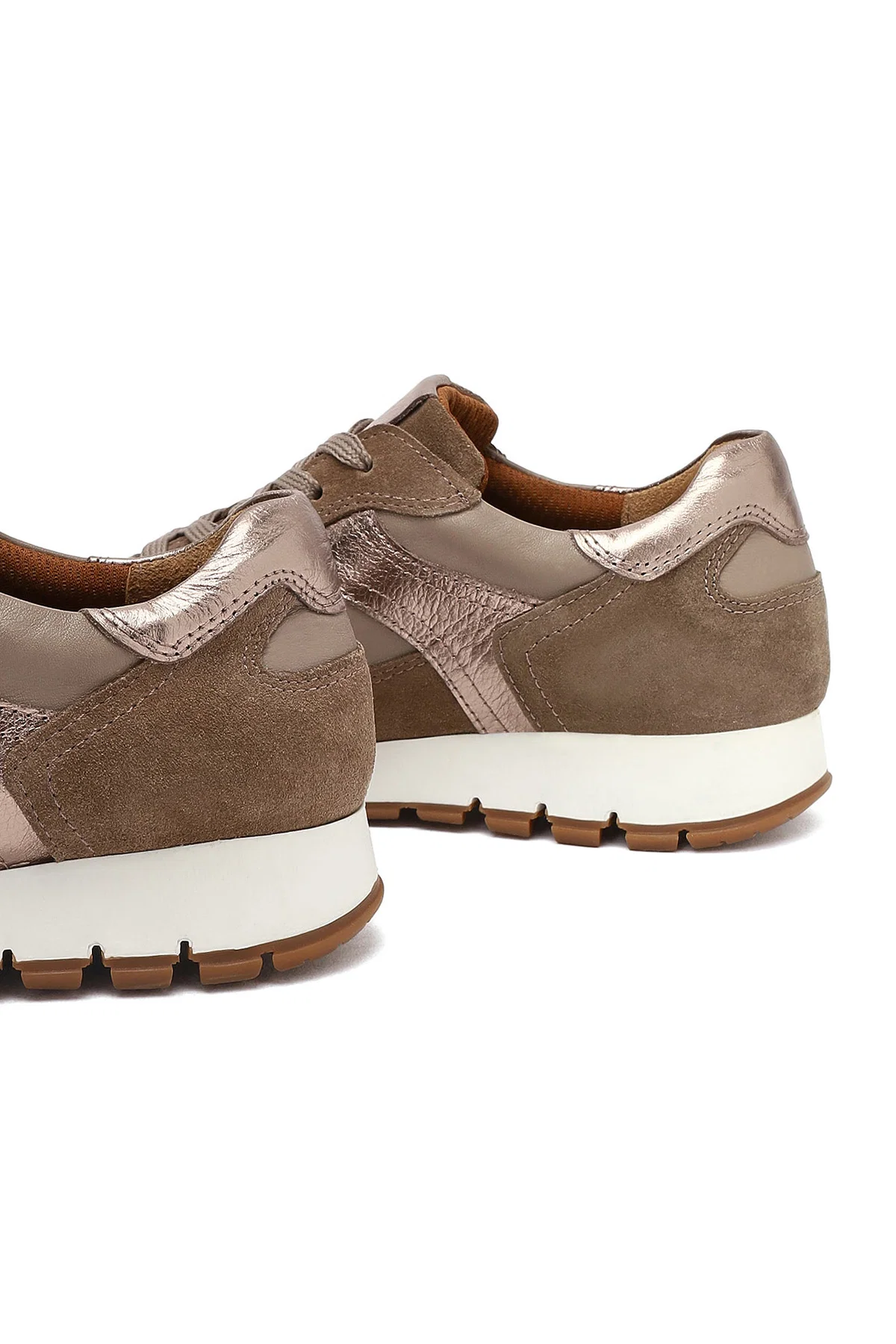 Kadın Vizon Bağcıklı Deri Sneaker - Image 11