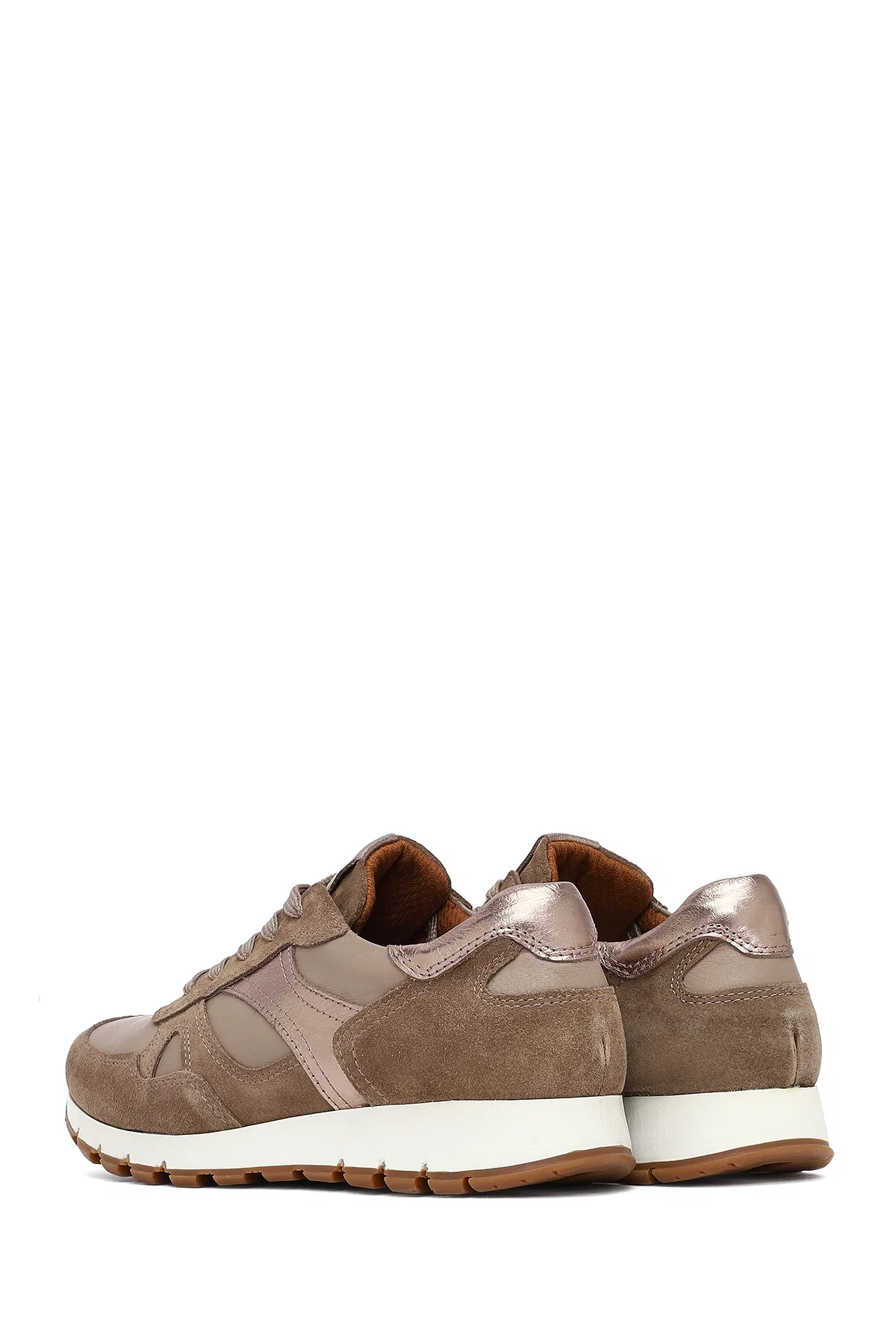 Kadın Vizon Bağcıklı Deri Sneaker - Image 5