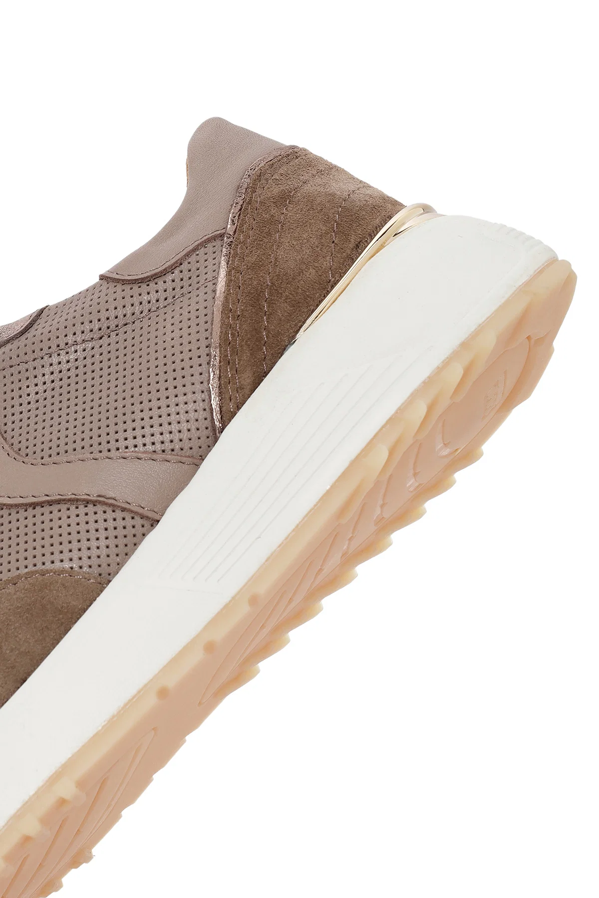 Kadın Vizon Bağcıklı Kalın Tabanlı Deri Sneaker - Image 9