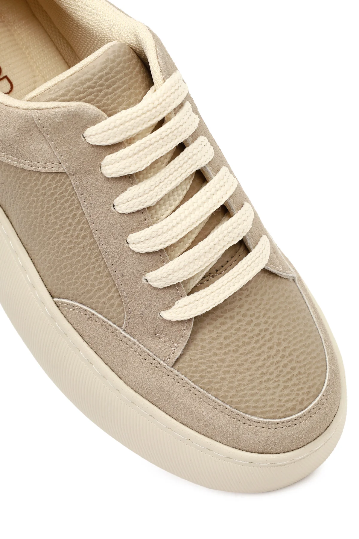 Kadın Vizon Bağcıklı Kalın Tabanlı Sneaker - Image 10