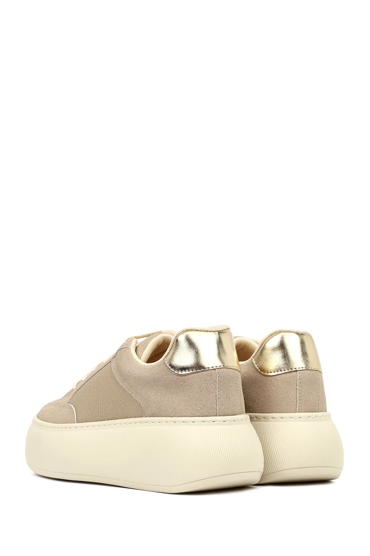 Kadın Vizon Bağcıklı Kalın Tabanlı Sneaker - Image 7
