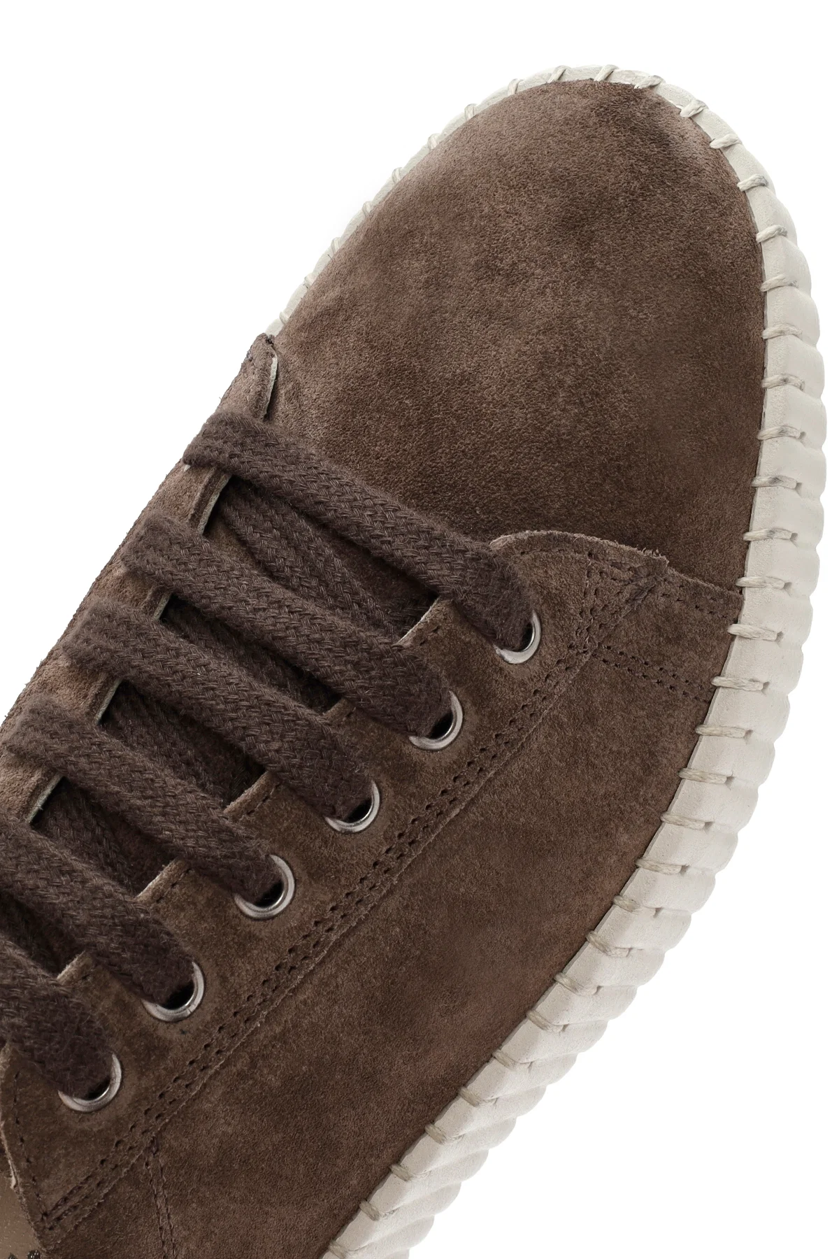 Kadın Vizon Bağcıklı Kalın Tabanlı Süet Deri Sneaker - Image 10