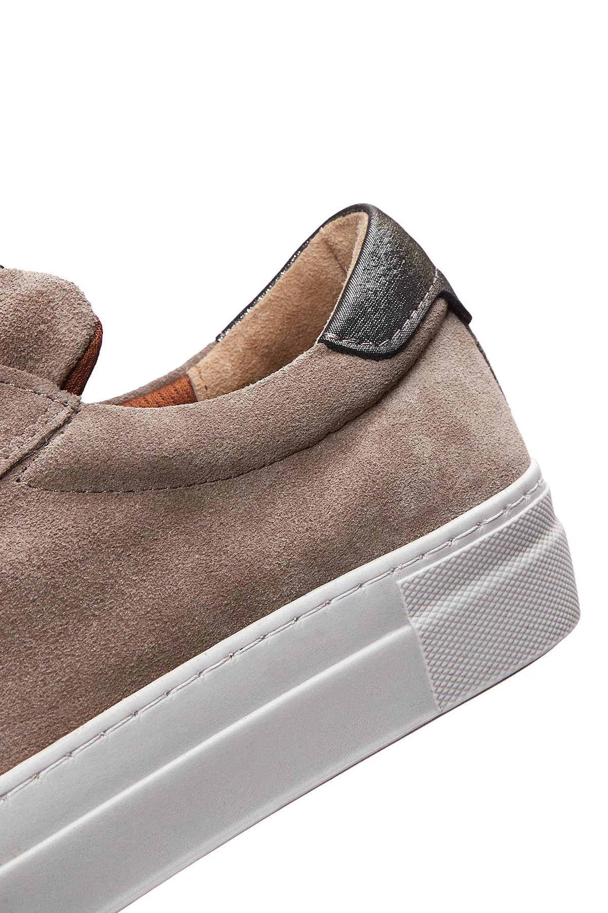 Kadın Vizon Bağcıklı Kalın Tabanlı Süet Deri Sneaker - Image 8