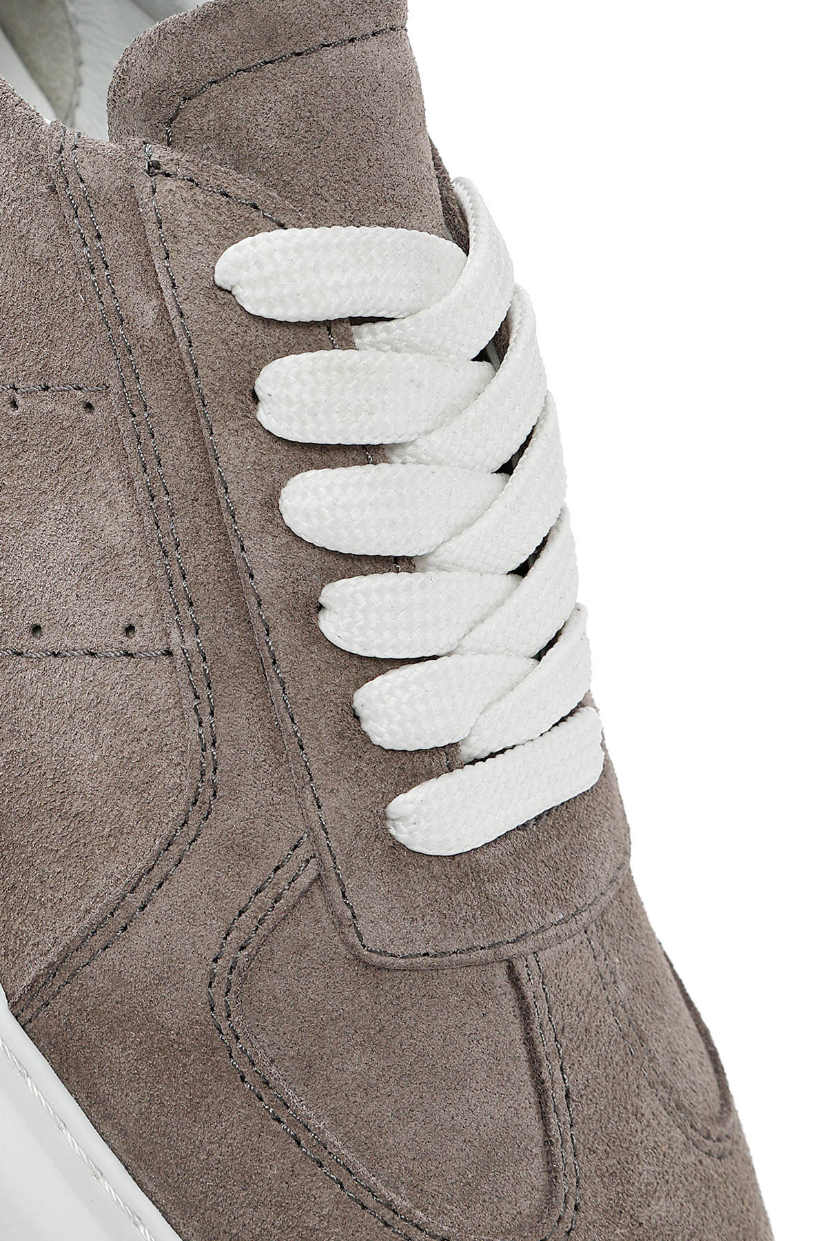 Kadın Vizon Bağcıklı Kalın Tabanlı Süet Deri Sneaker - Image 9