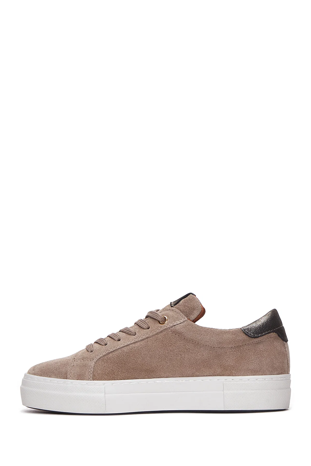 Kadın Vizon Bağcıklı Süet Deri Sneaker - Image 2