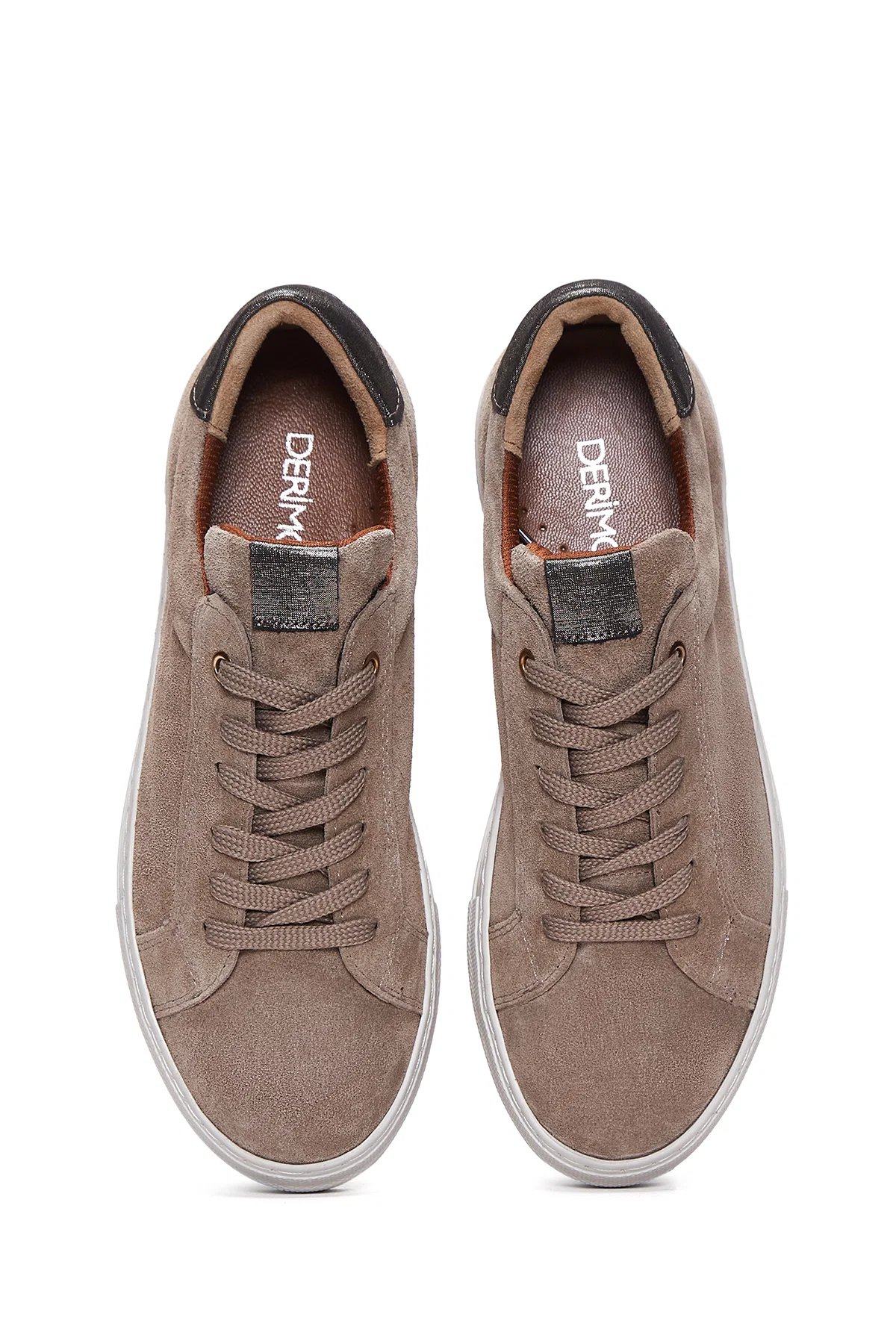 Kadın Vizon Bağcıklı Süet Deri Sneaker - Image 6
