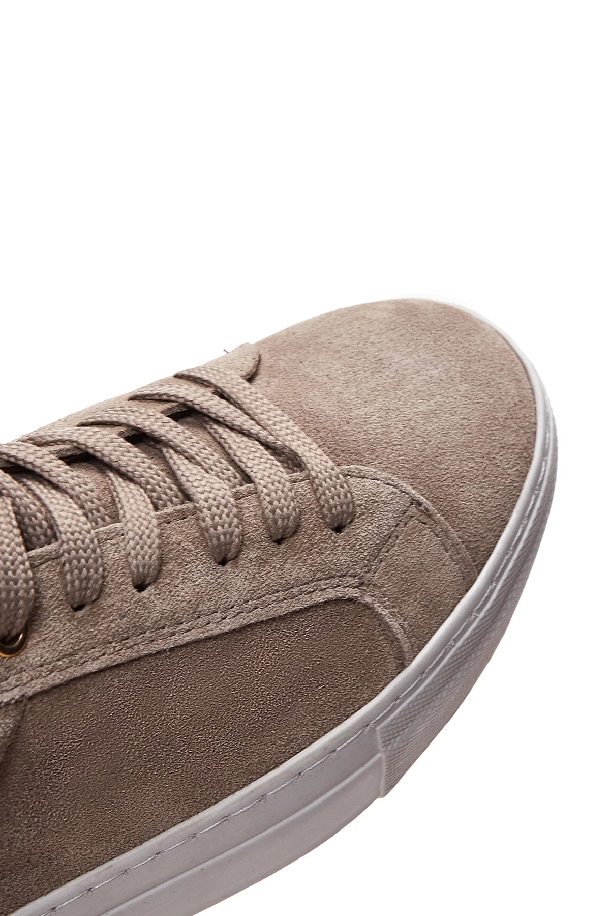 Kadın Vizon Bağcıklı Süet Deri Sneaker - Image 7