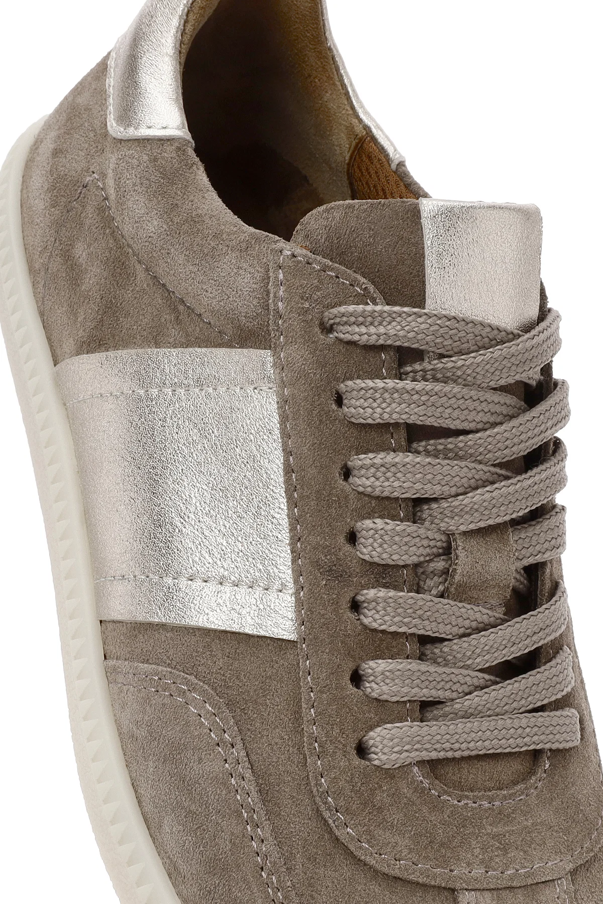 Kadın Vizon Bağcıklı Süet Deri Sneaker - Image 10