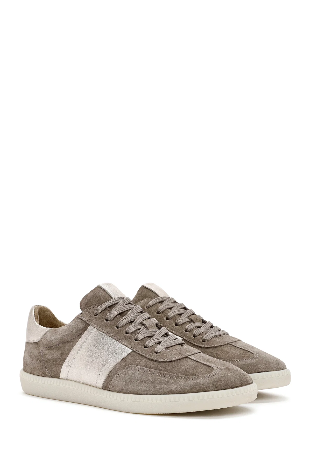 Kadın Vizon Bağcıklı Süet Deri Sneaker - Image 3