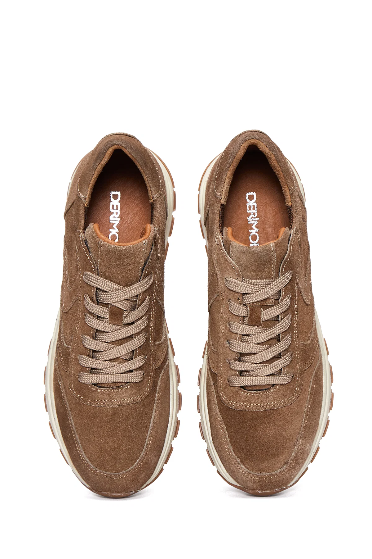 Kadın Vizon Bağcıklı Süet Deri Sneaker - Image 6