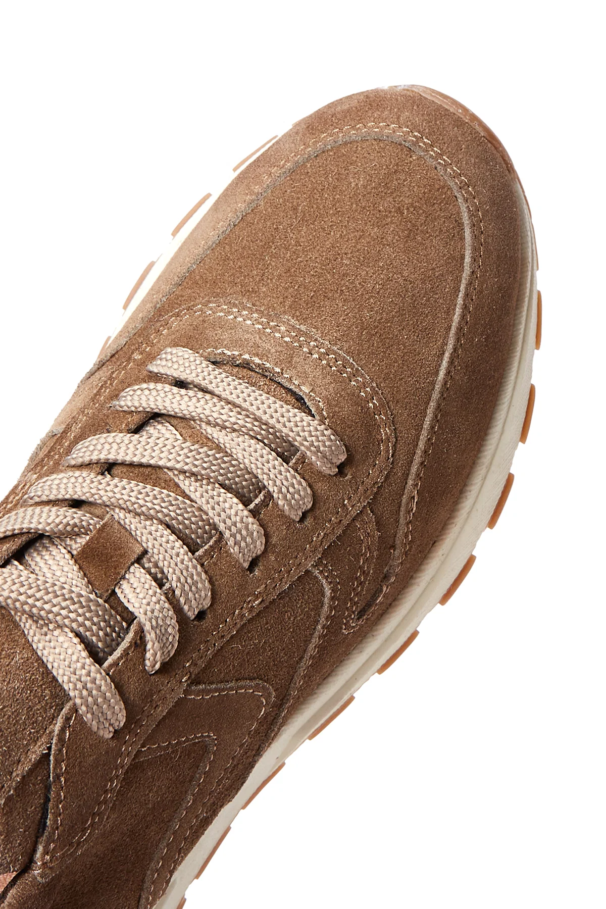 Kadın Vizon Bağcıklı Süet Deri Sneaker - Image 8