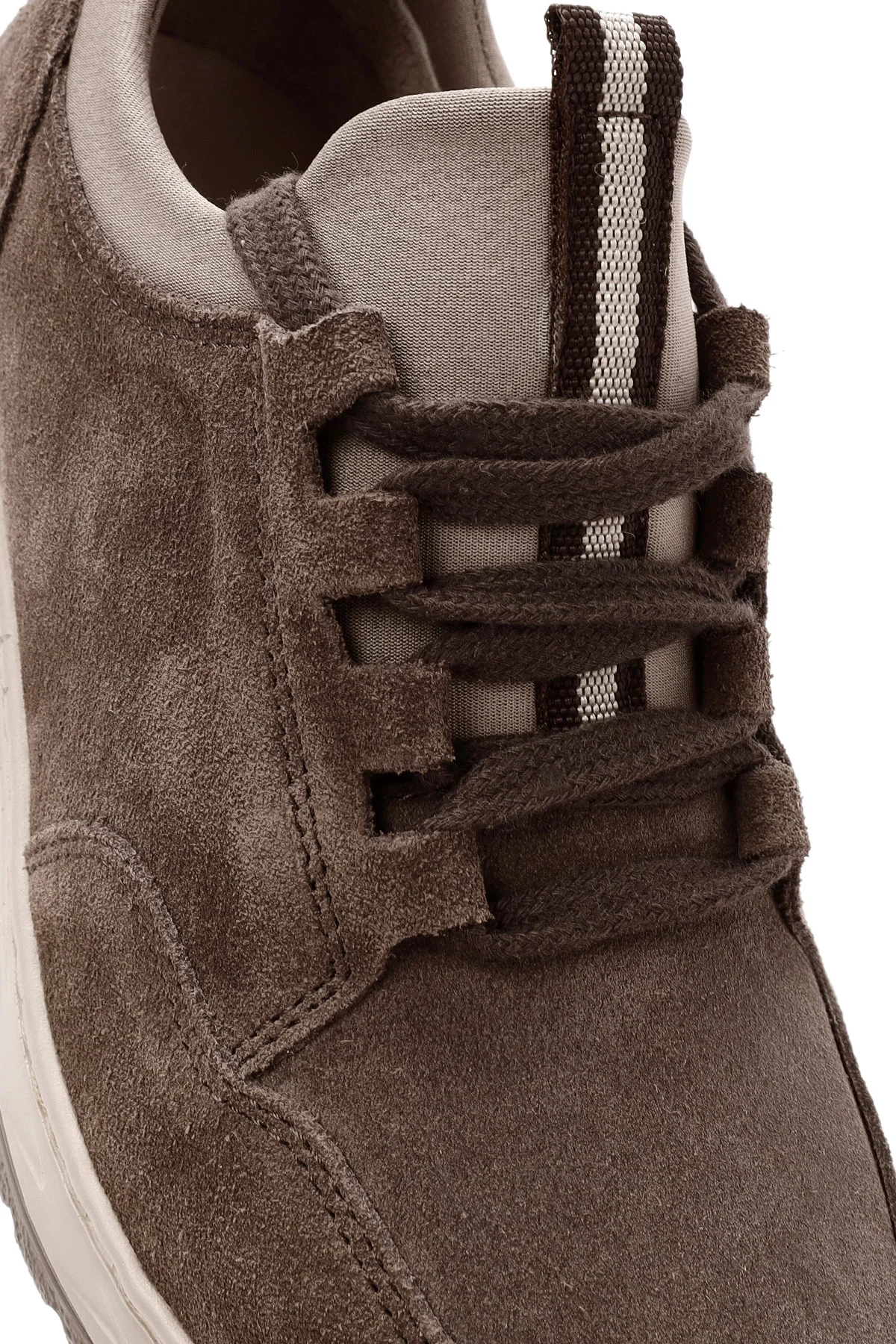 Kadın Vizon Bağcıklı Süet Deri Sneaker - Image 9