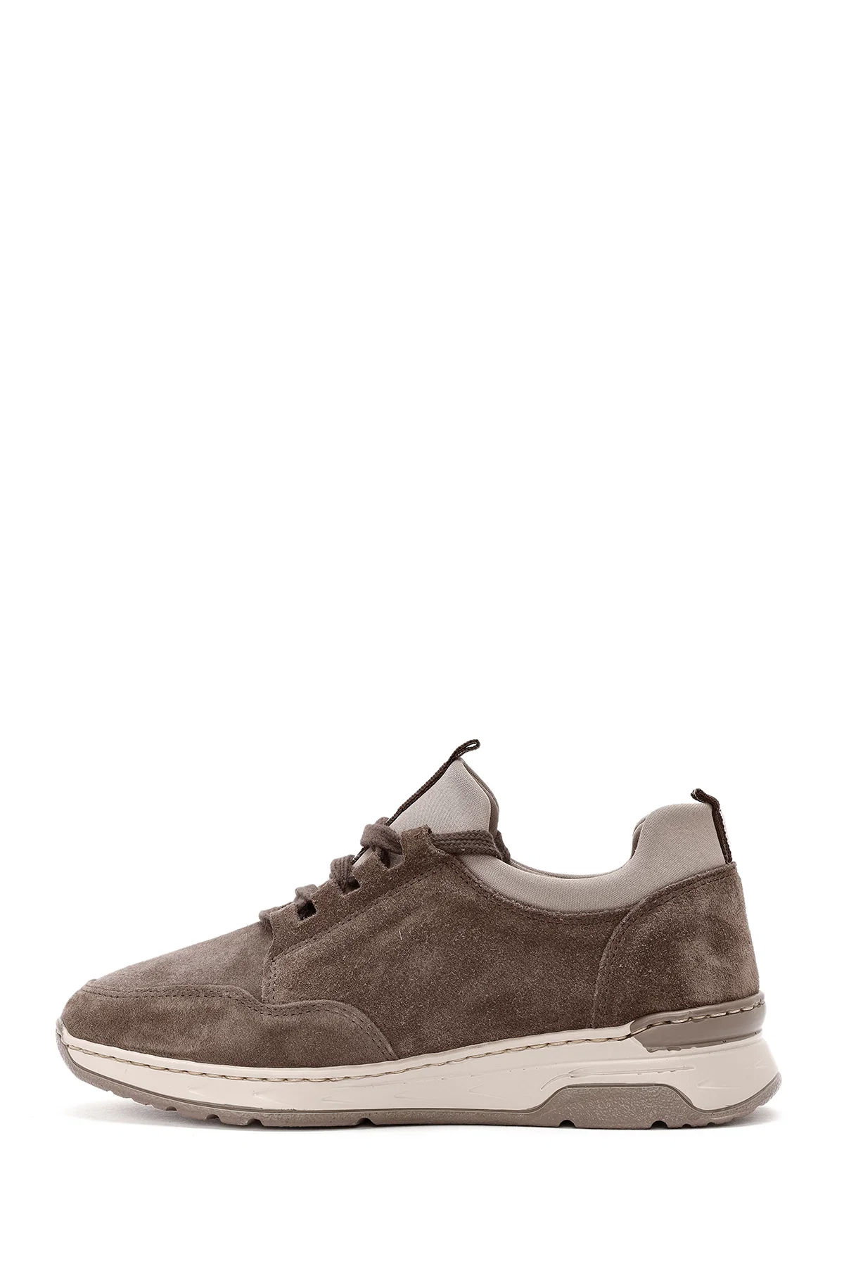 Kadın Vizon Bağcıklı Kalın Tabanlı Süet Deri Sneaker - Image 2