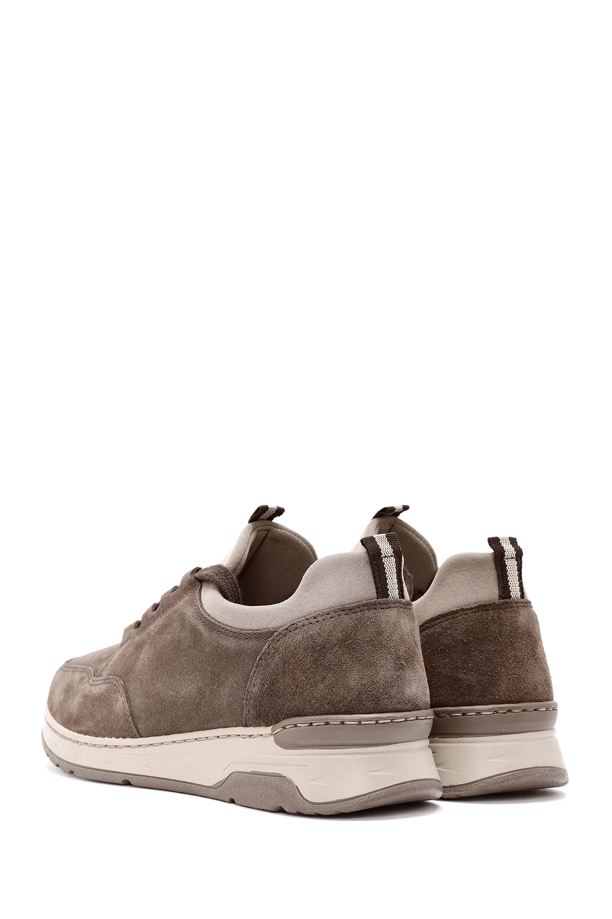 Kadın Vizon Bağcıklı Kalın Tabanlı Süet Deri Sneaker - Image 5