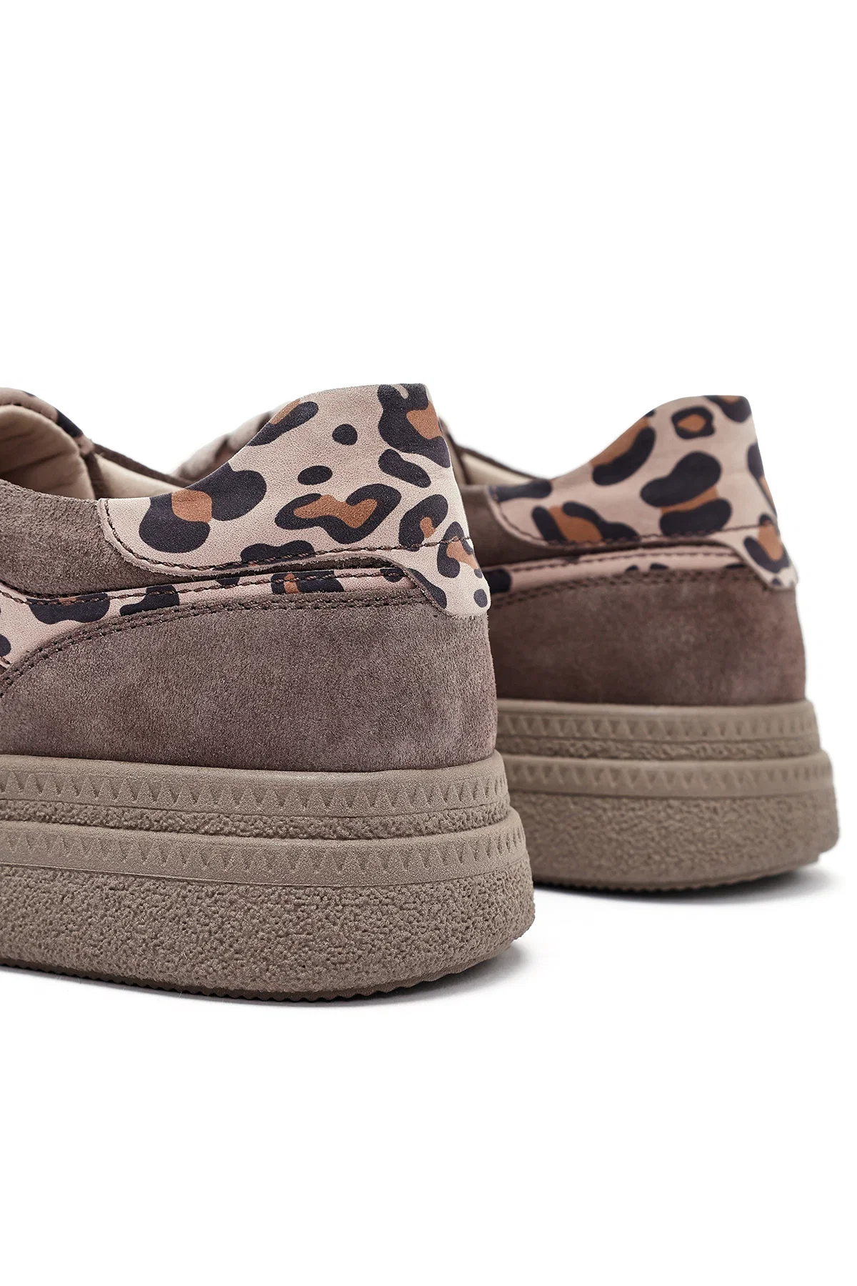 Kadın Vizon Bağcıklı Süet Deri Sneaker - Image 10
