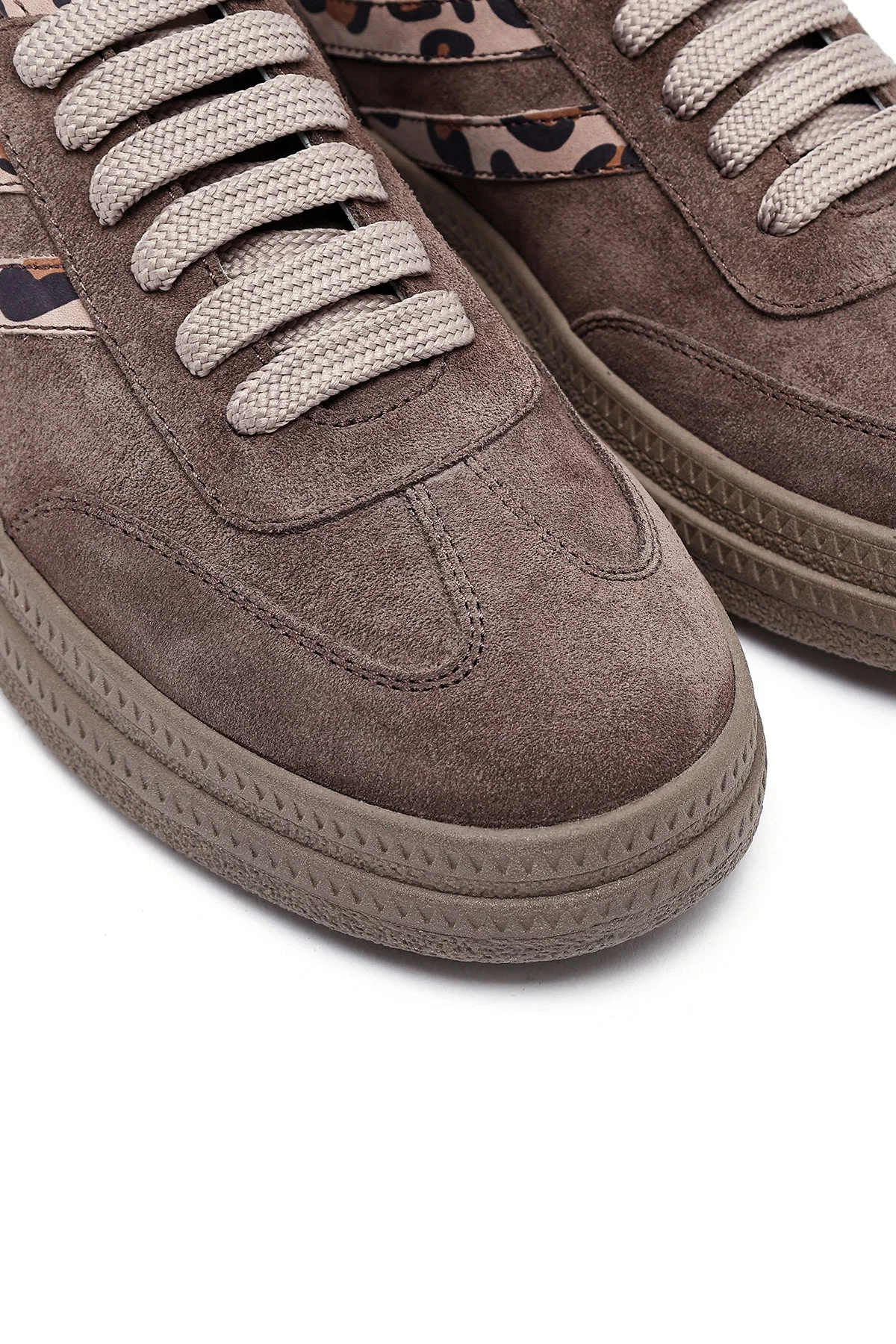 Kadın Vizon Bağcıklı Süet Deri Sneaker - Image 11