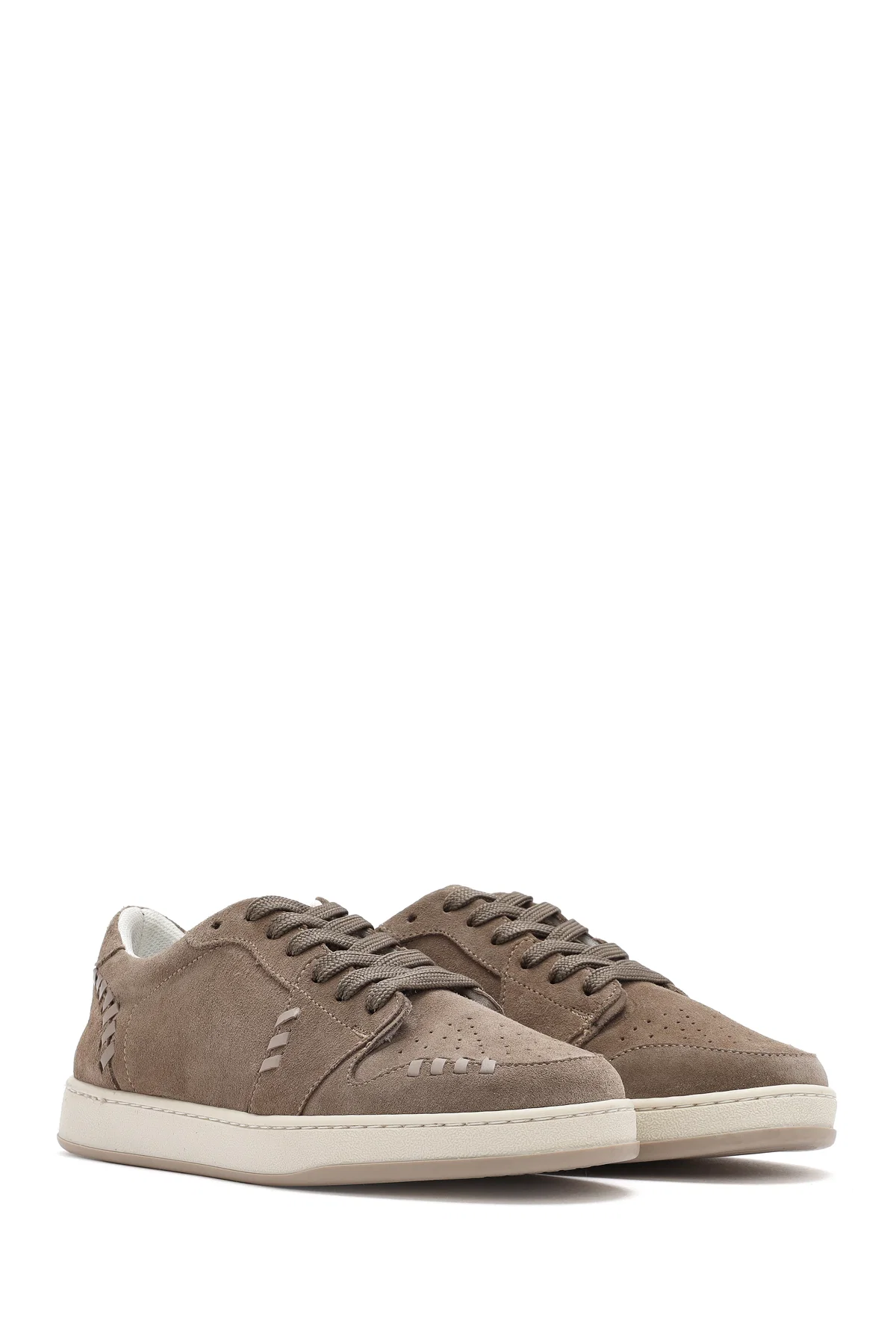 Kadın Vizon Bağcıklı Süet Deri Sneaker - Image 3