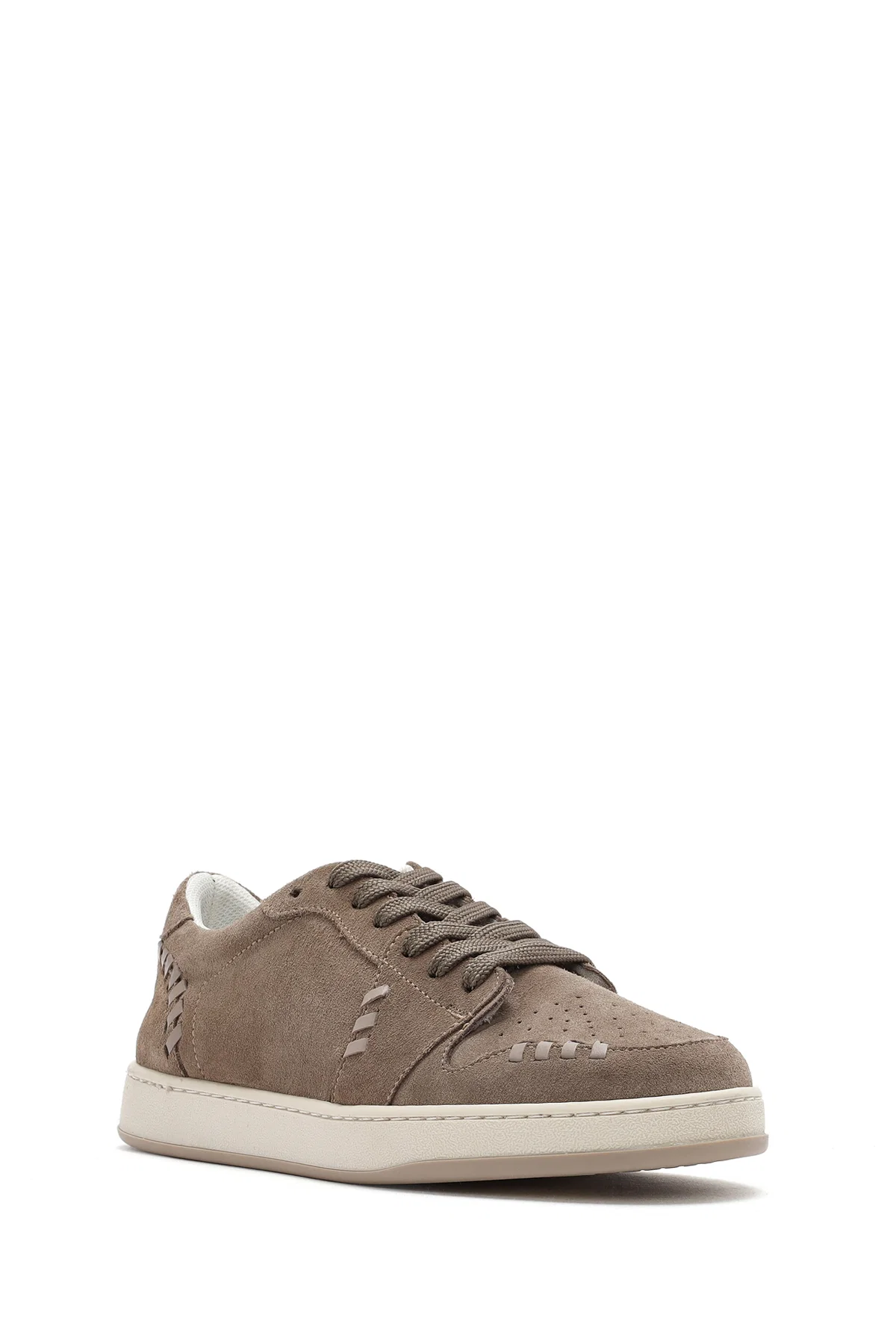 Kadın Vizon Bağcıklı Süet Deri Sneaker - Image 6