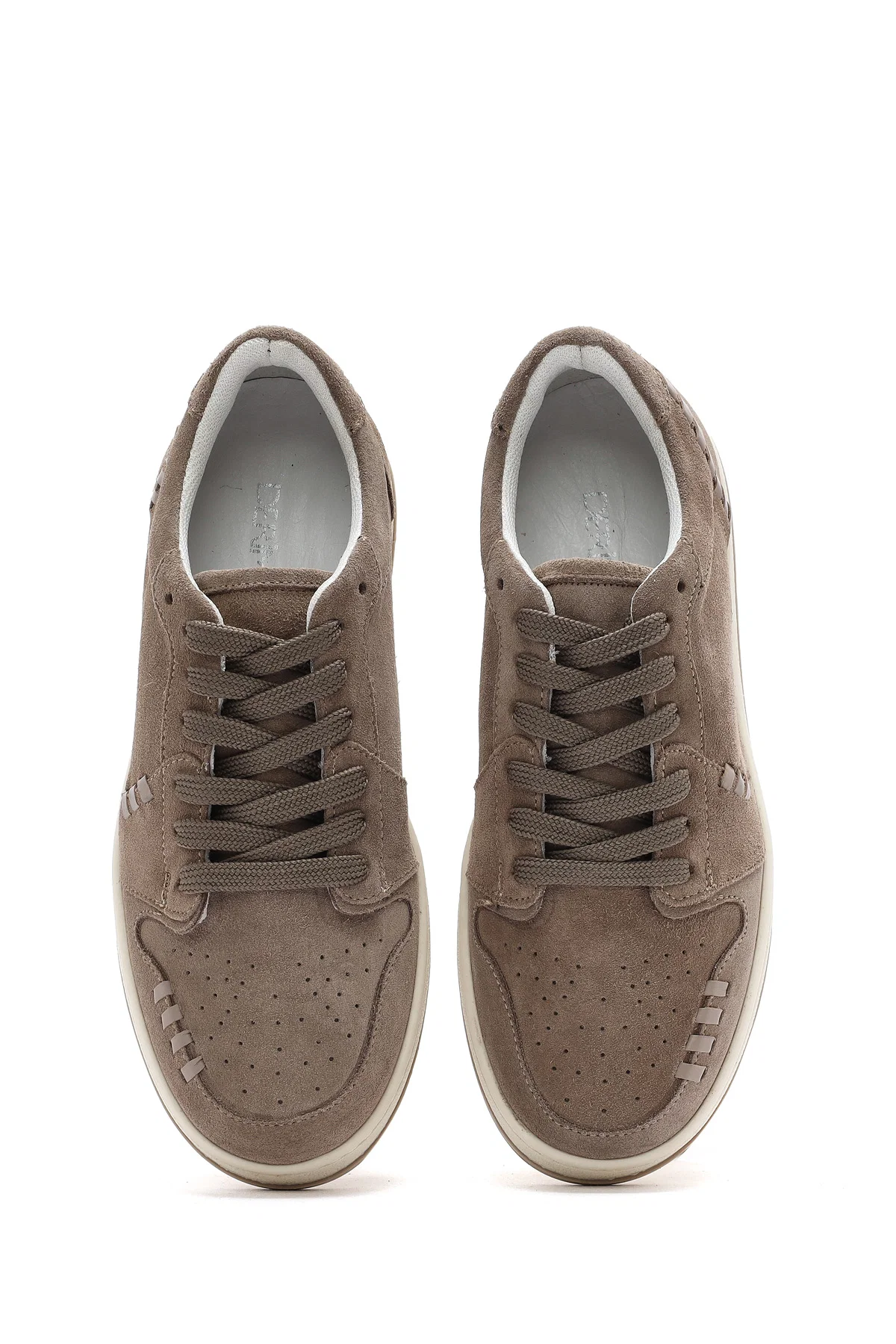Kadın Vizon Bağcıklı Süet Deri Sneaker - Image 7