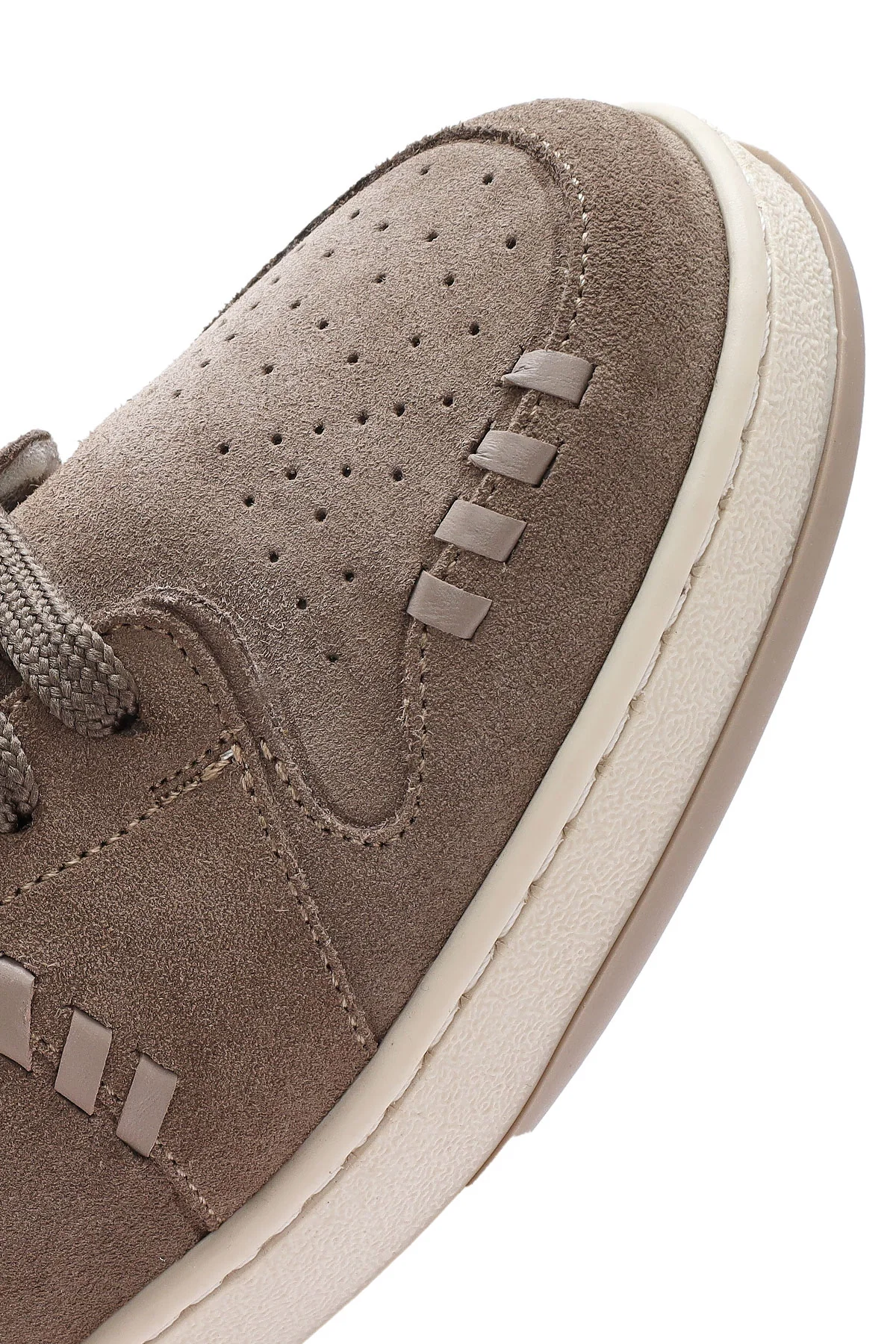Kadın Vizon Bağcıklı Süet Deri Sneaker - Image 8