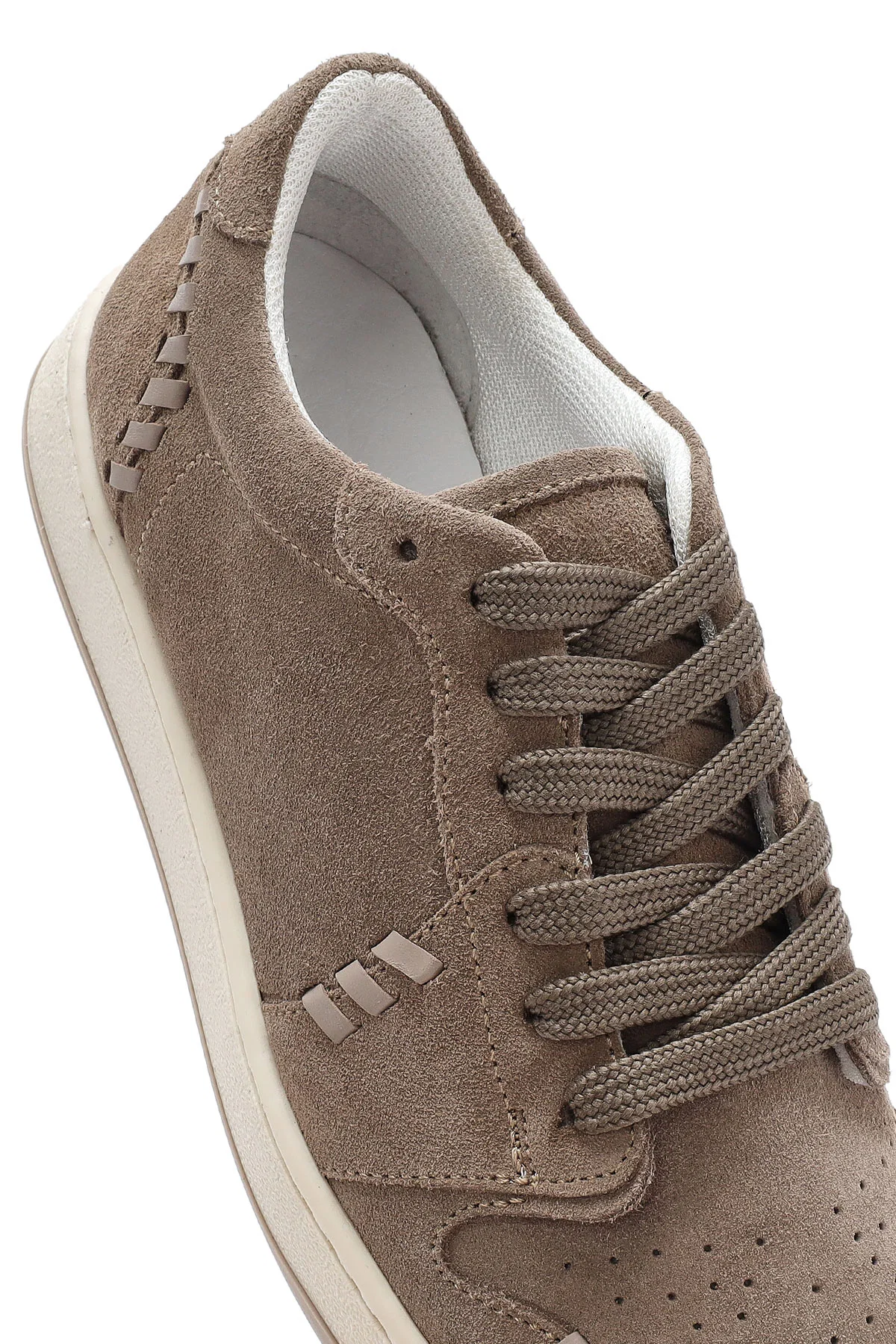 Kadın Vizon Bağcıklı Süet Deri Sneaker - Image 9