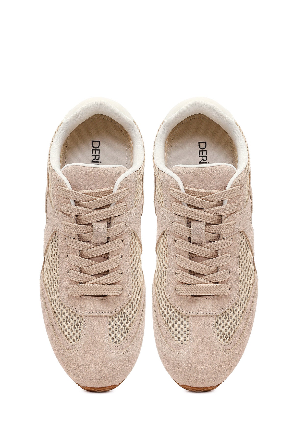 Kadın Vizon Bağcıklı Süet Deri Sneaker - Image 4