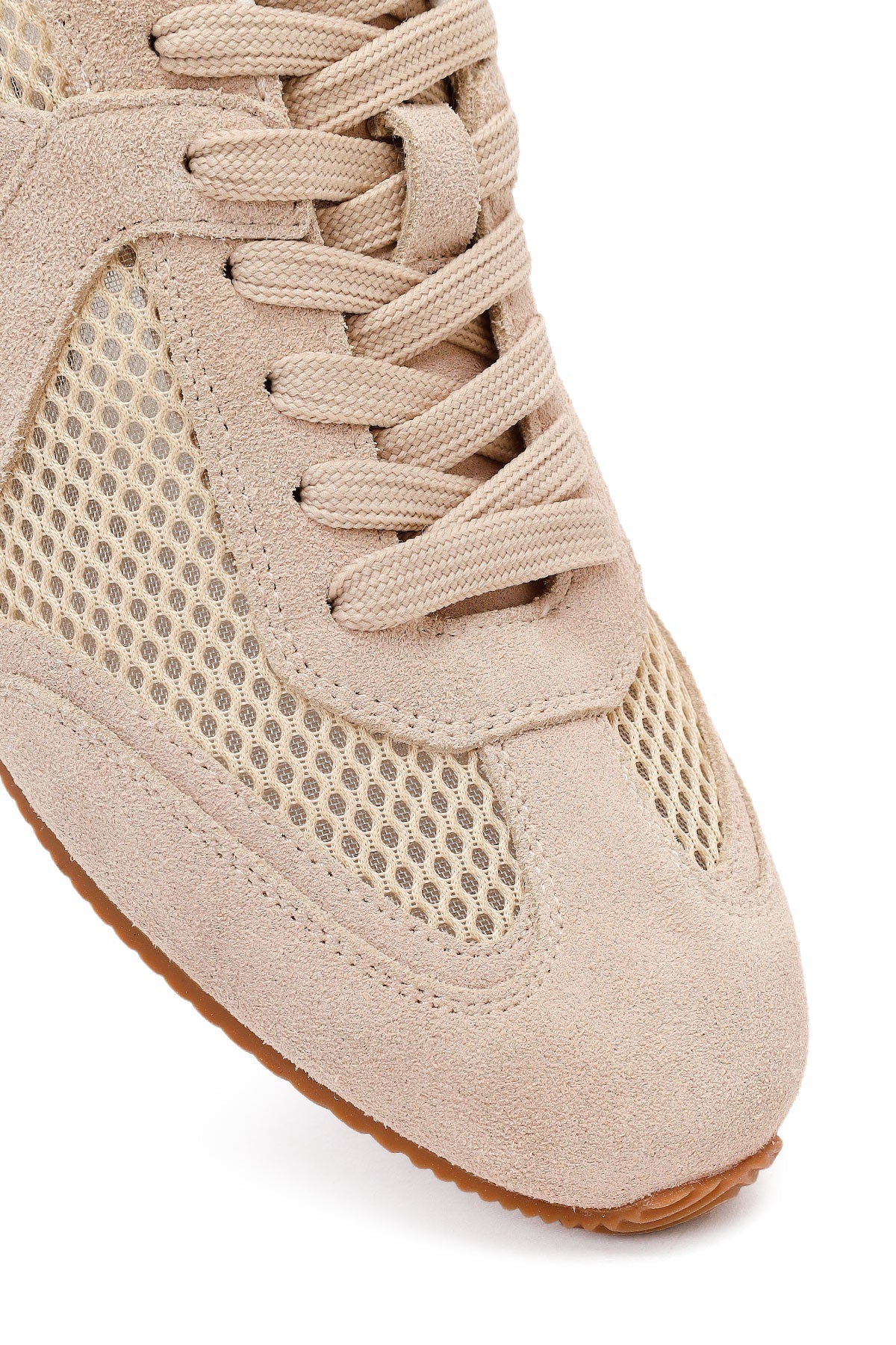Kadın Vizon Bağcıklı Süet Deri Sneaker - Image 9