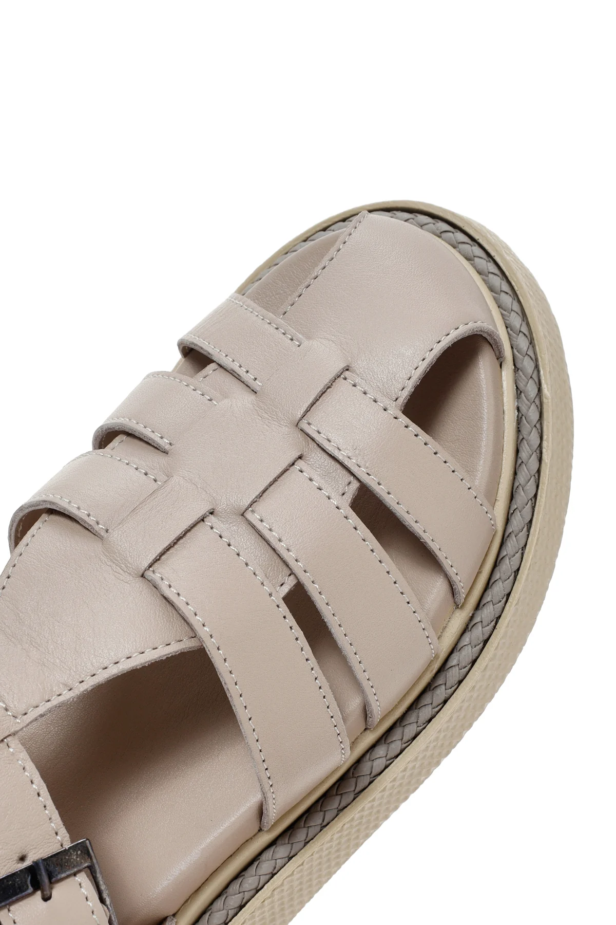 Kadın Vizon Bantlı Deri Comfort Sandalet - Image 12