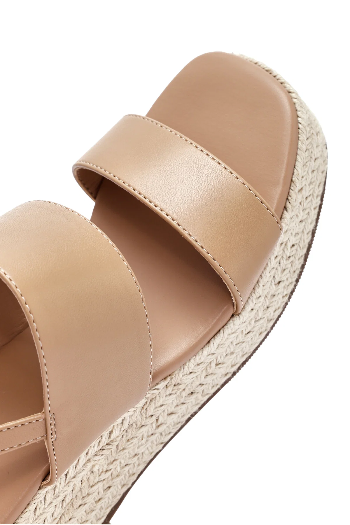 Kadın Vizon Bilekten Tokalı Dolgu Topuklu Espadril Sandalet - Image 12