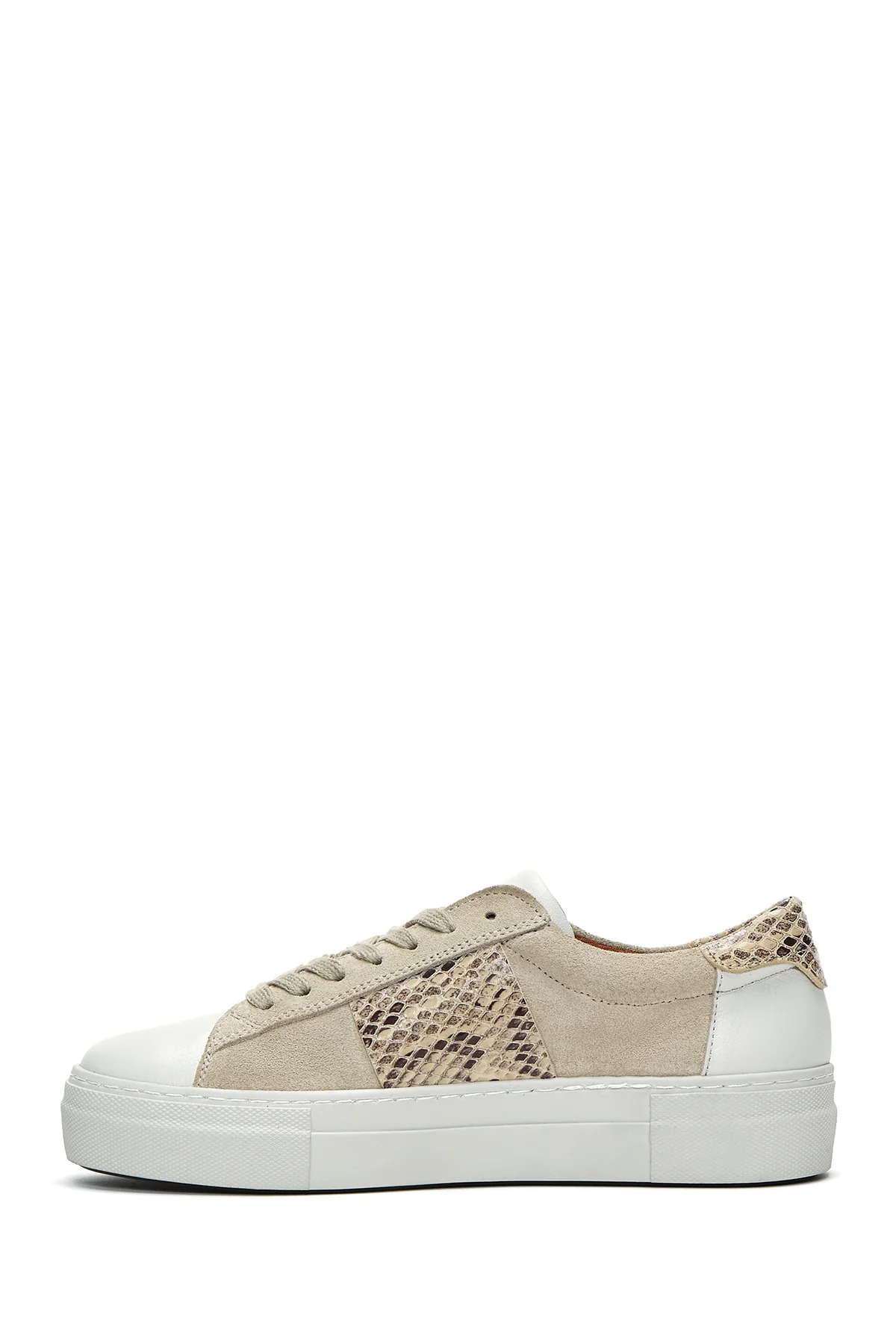 Kadın Vizon Deri Desenli Sneaker - Image 2