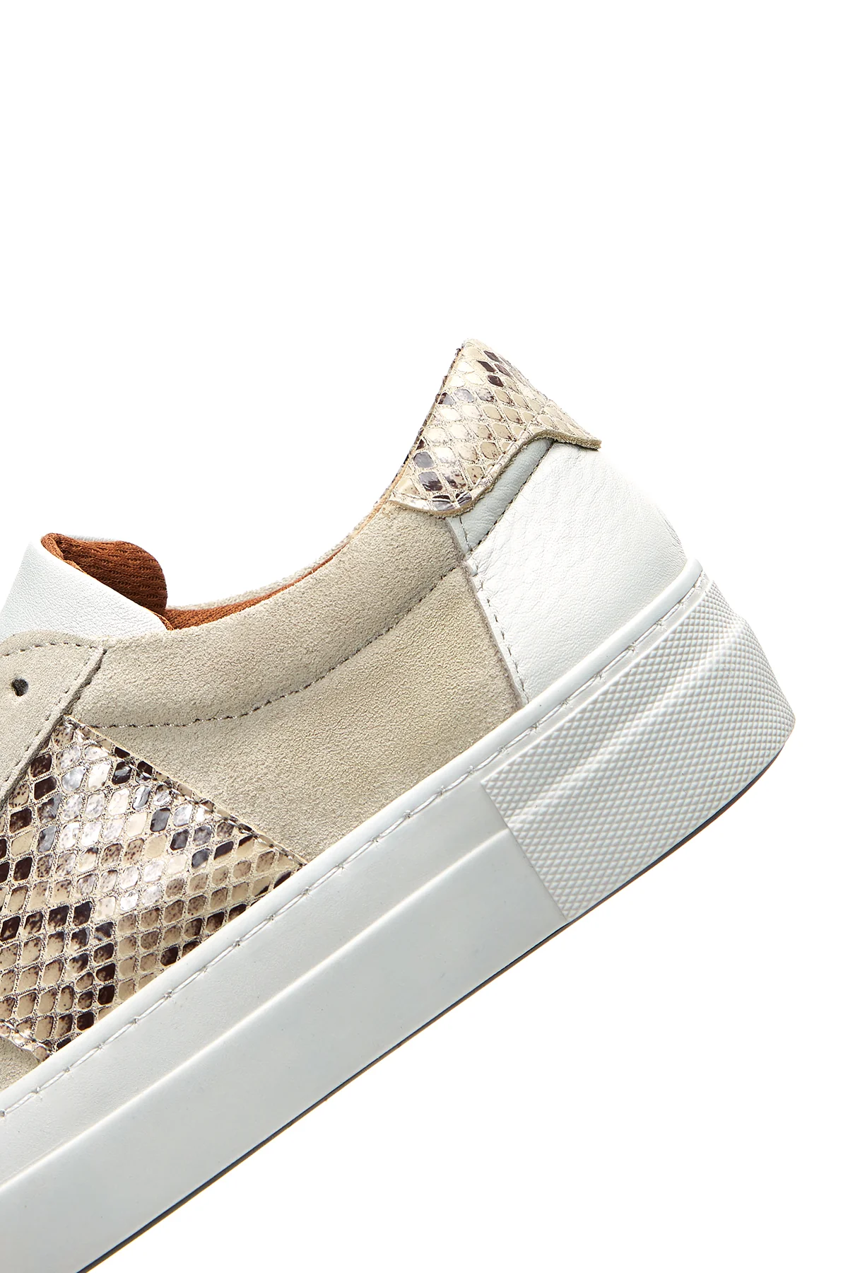 Kadın Vizon Deri Desenli Sneaker - Image 7