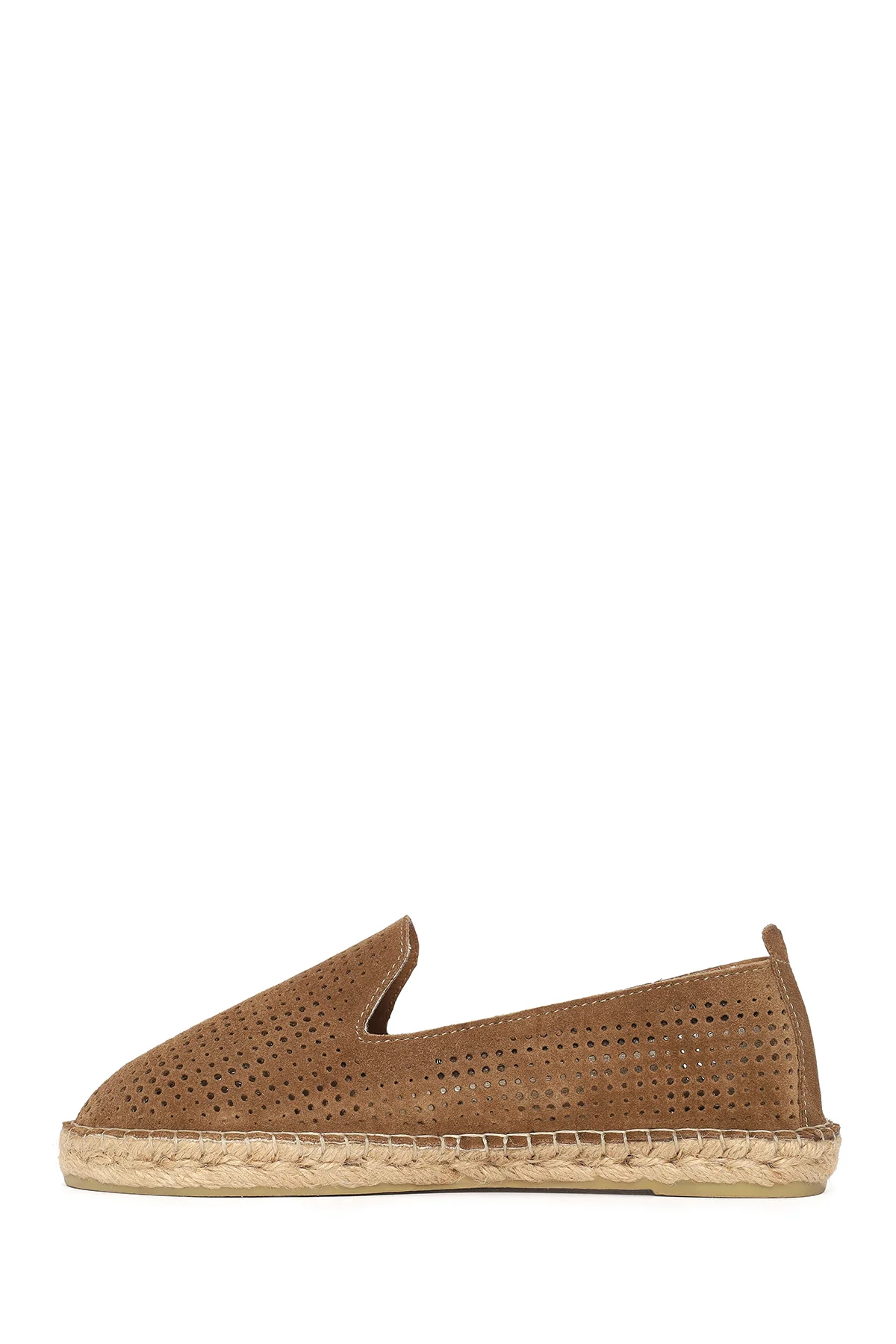 Kadın Vizon Desenli Süet Deri Espadril - Image 3