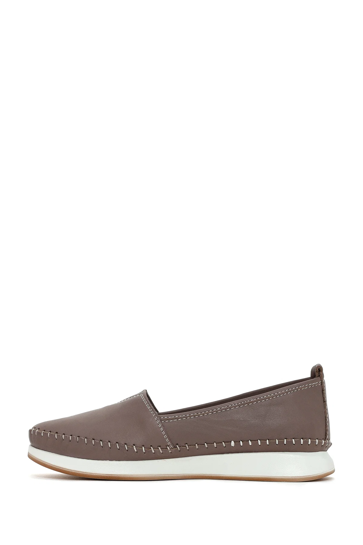 Kadın Vizon Kalın Tabanlı Deri Comfort Loafer - Image 2