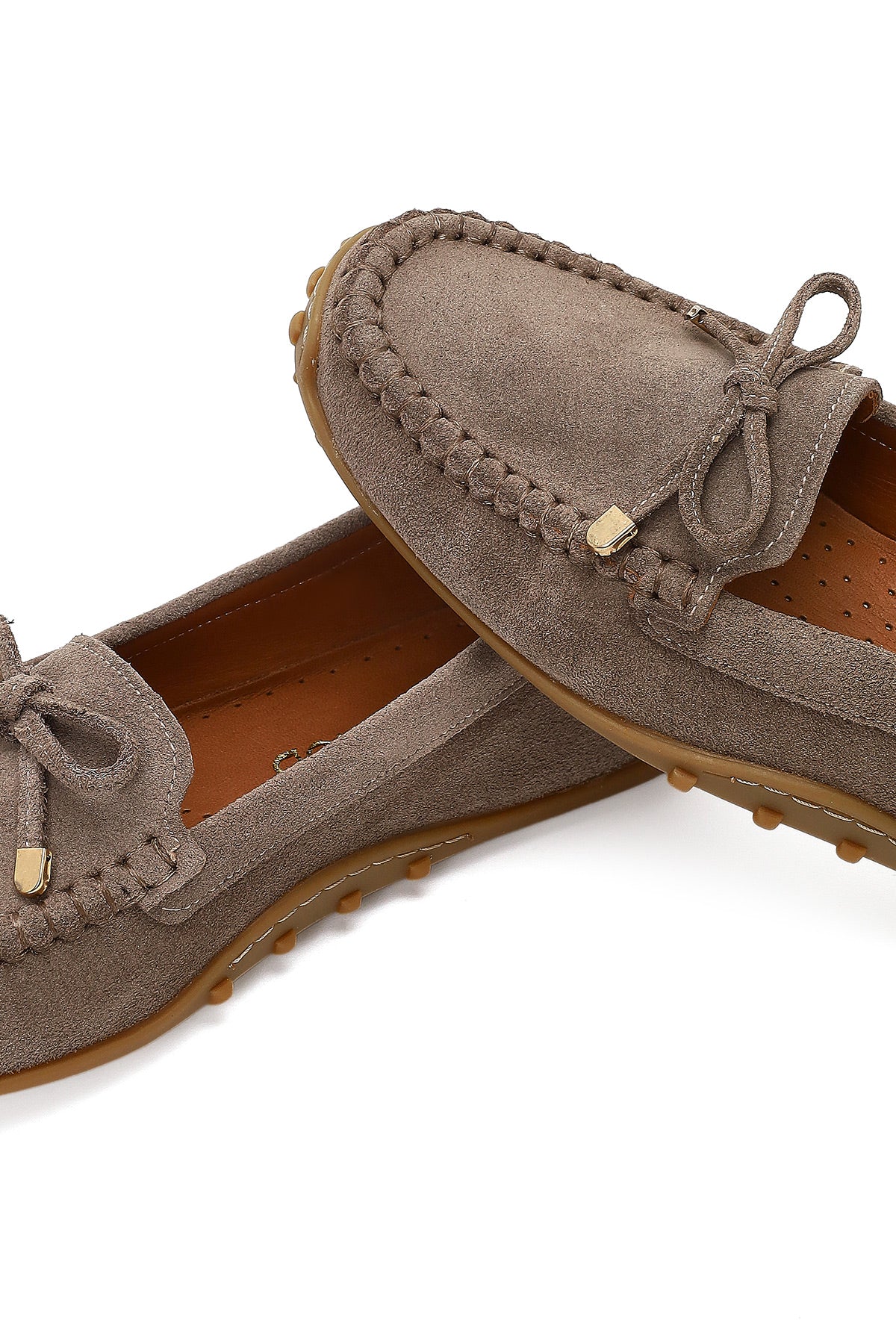Kadın Vizon Püsküllü Süet Deri Loafer - Image 11